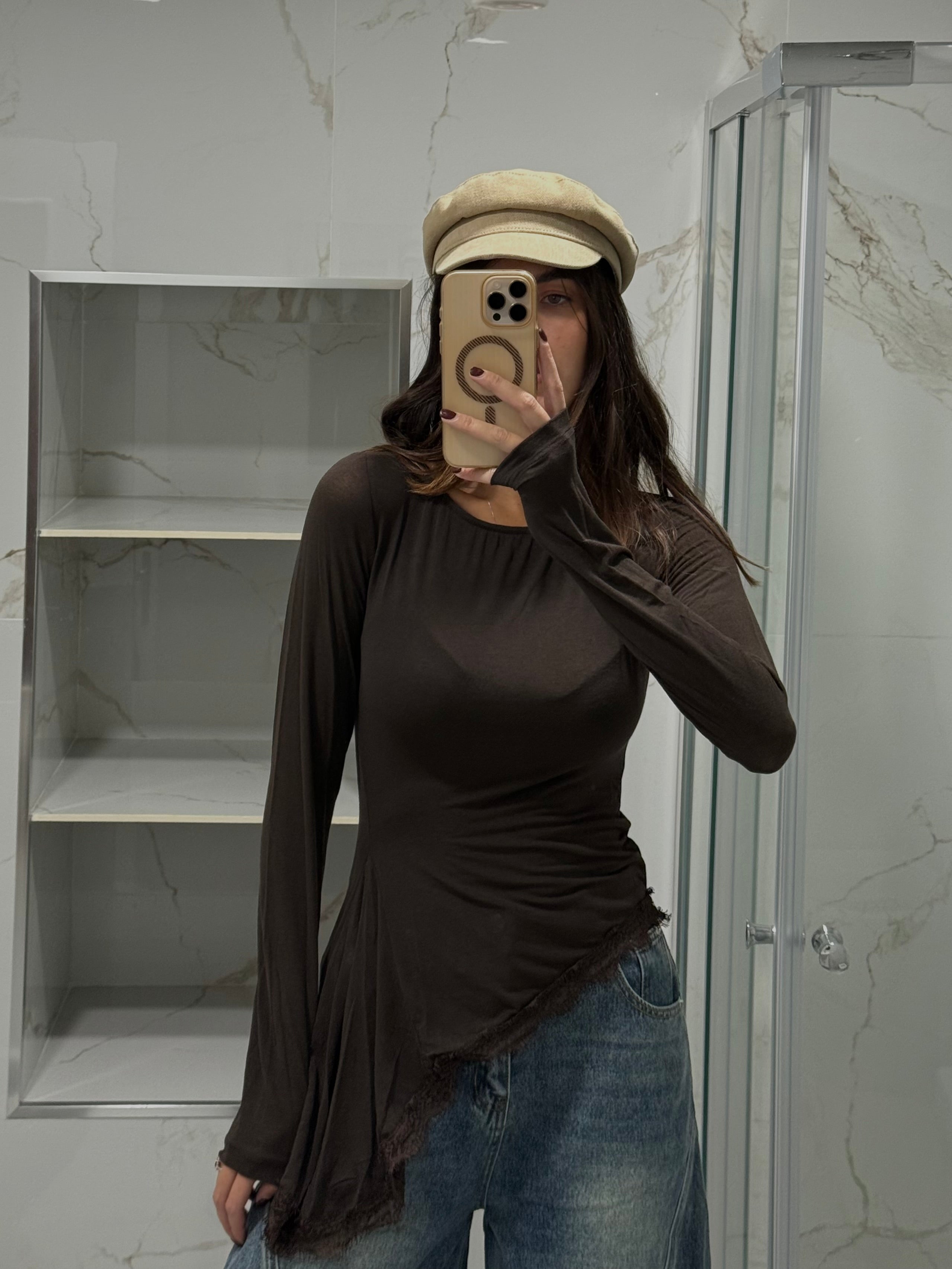 Maglia cachemire lumina marrone