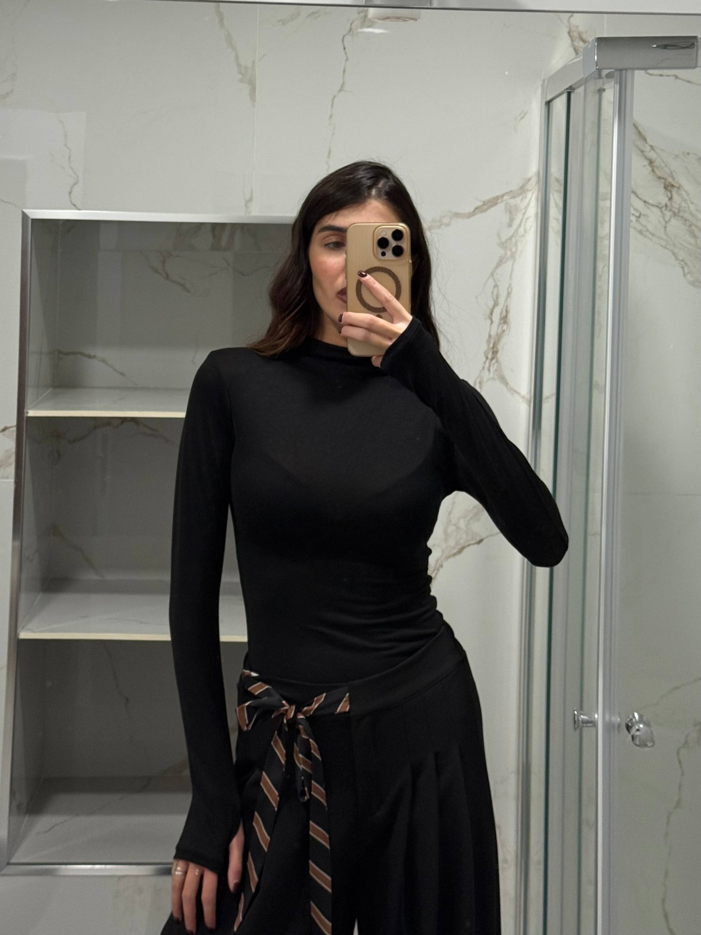 Body in cotone nero