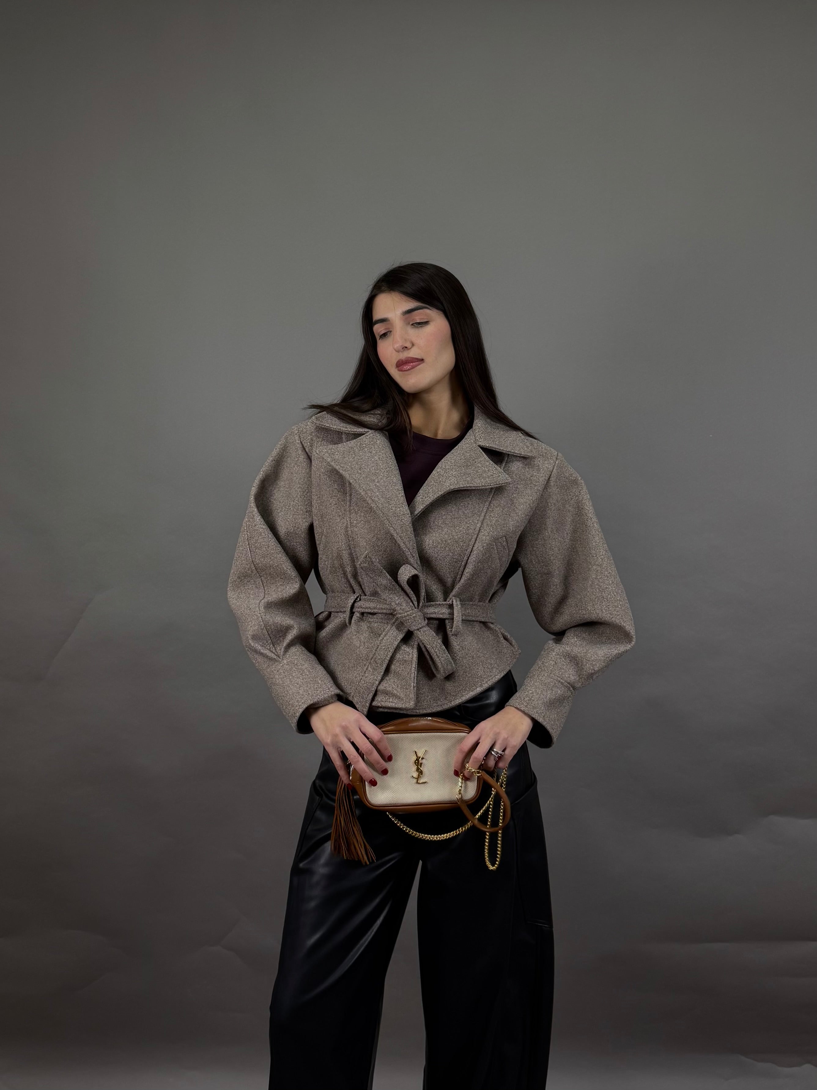 Trench peso cappotto fango