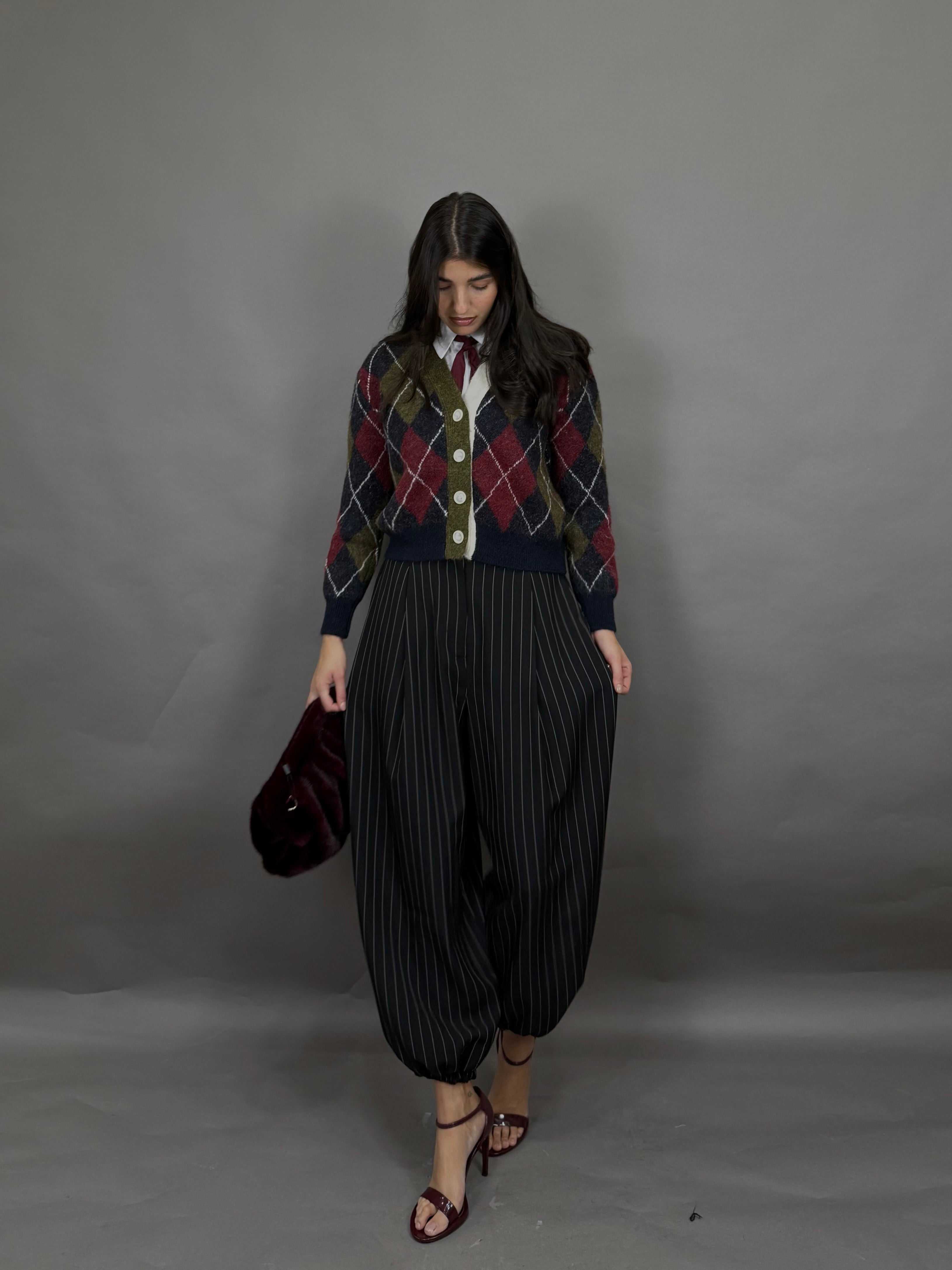 Pantalone ballon gessato