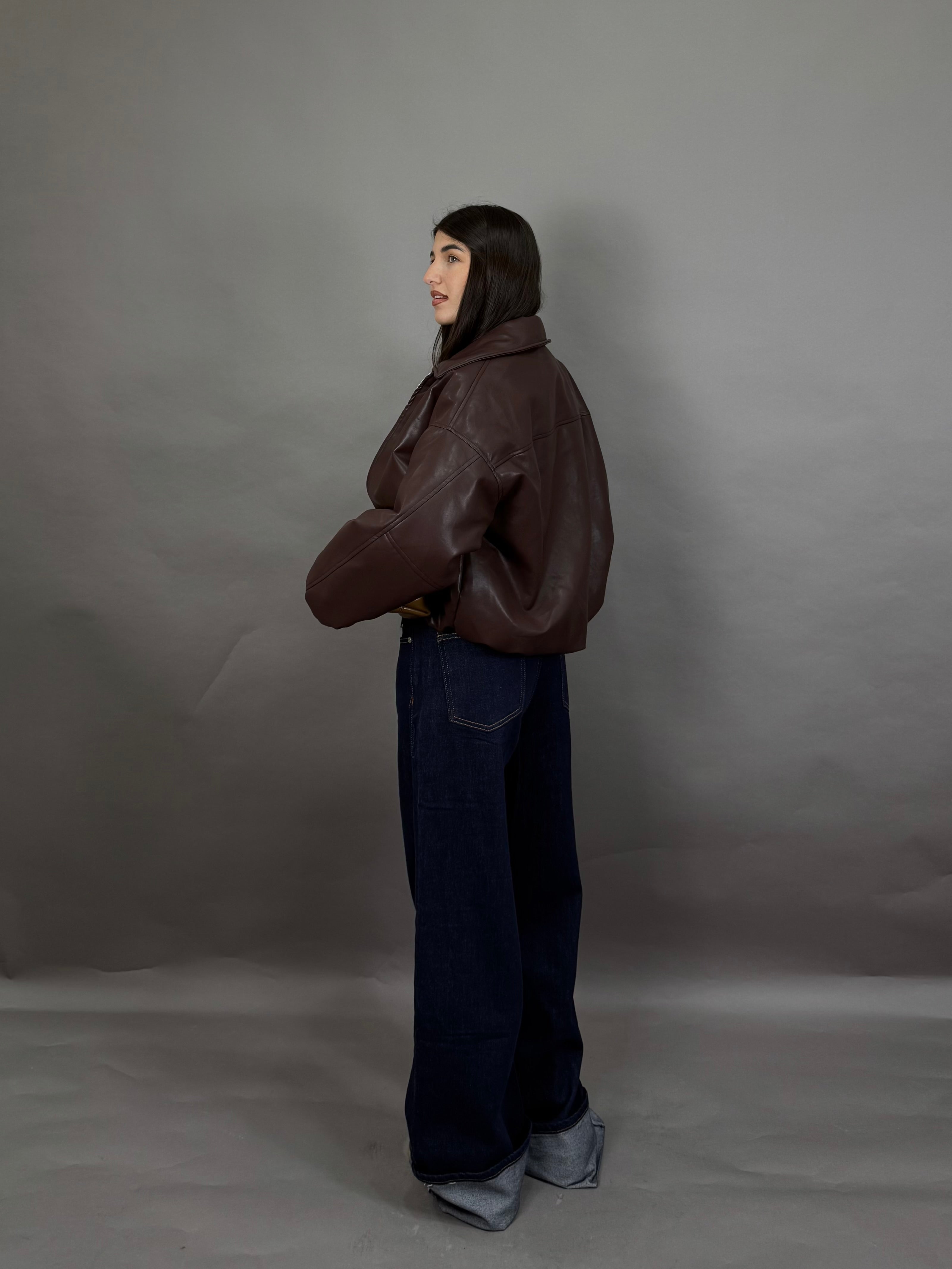 Bomber imbottito bordeaux