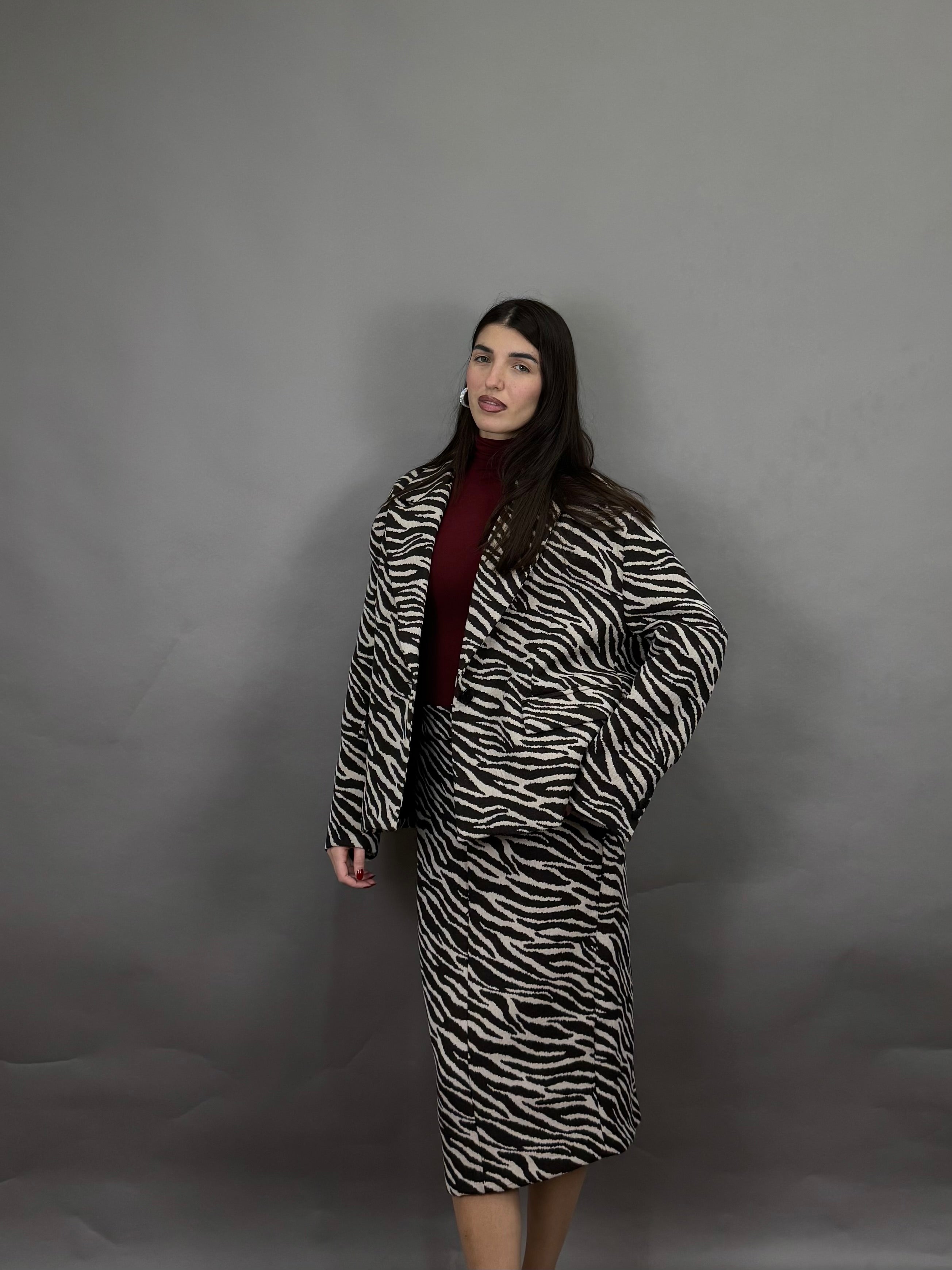 Blazer zebrato marrone