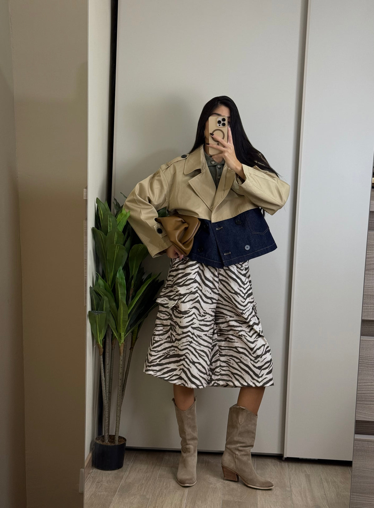 Trench metà denim