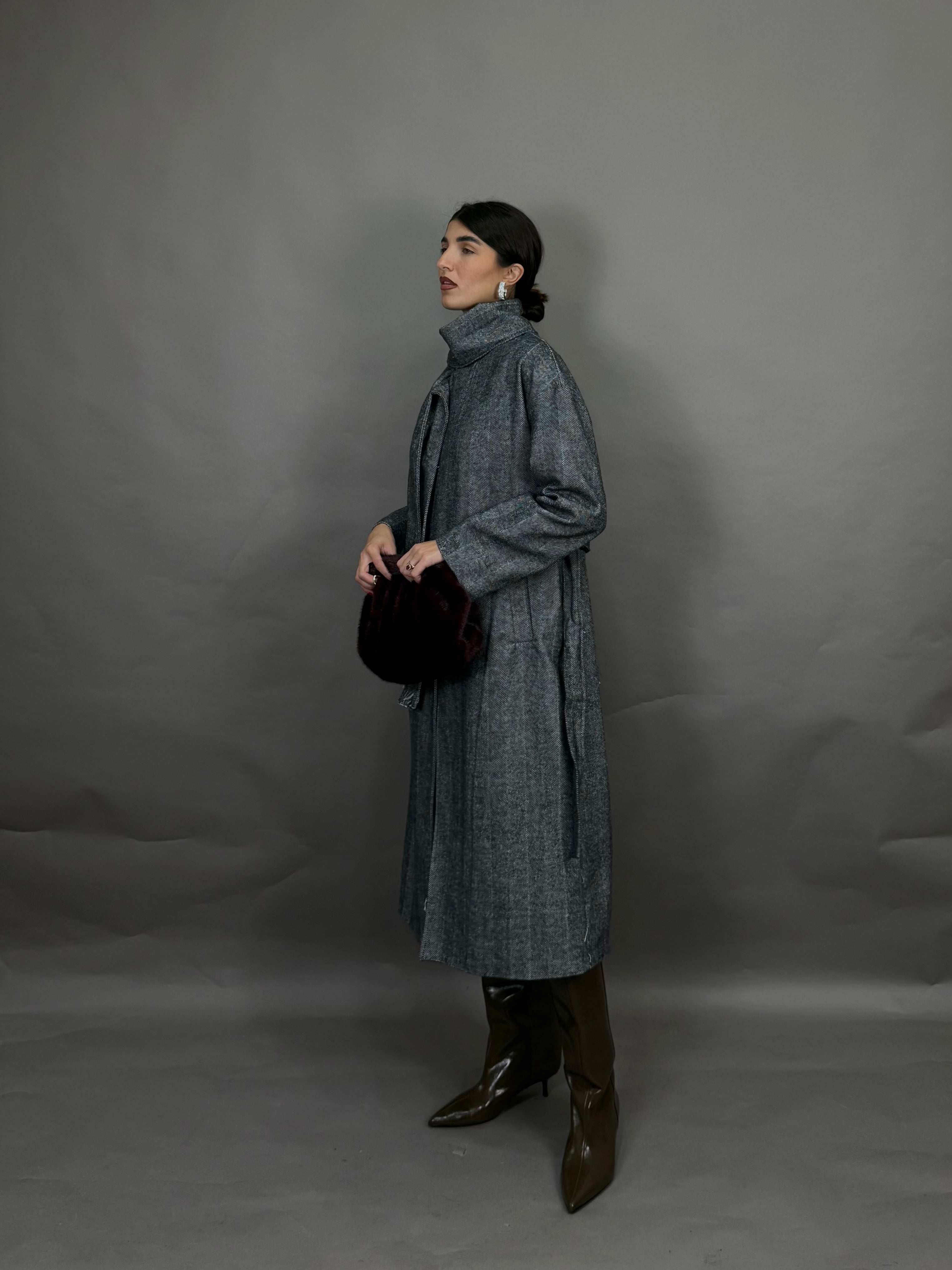 Cappotto sciarpa nero