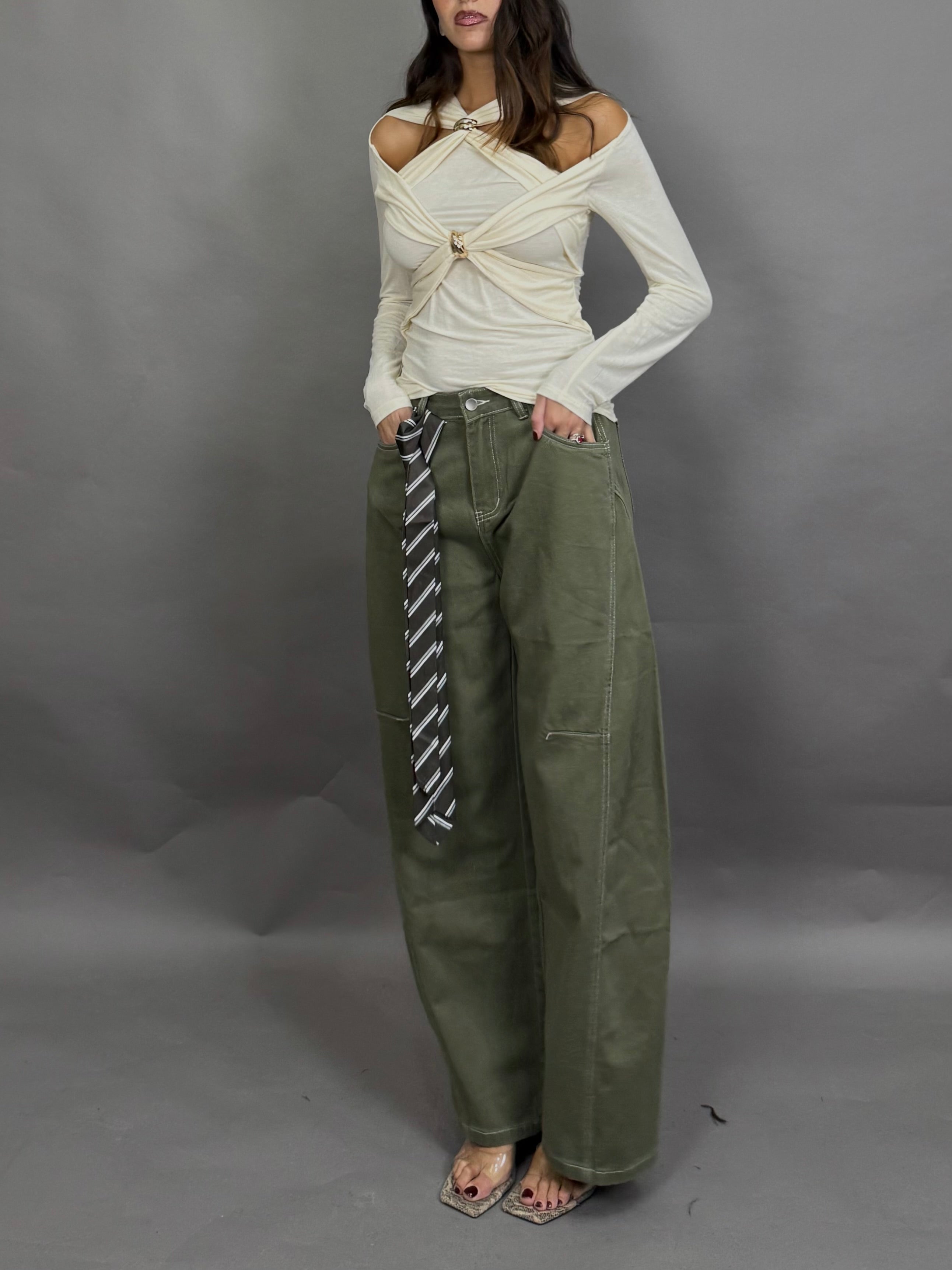 Jeans ballon verde