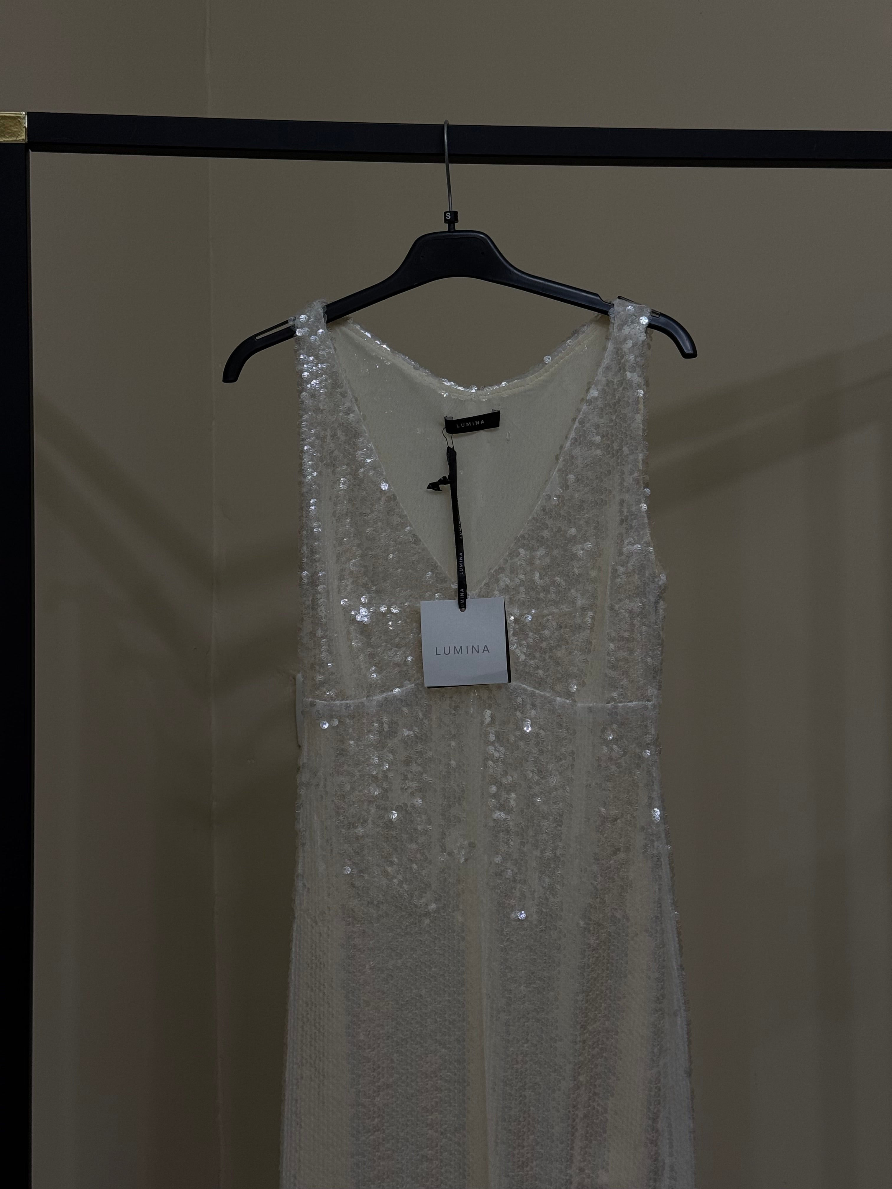 Dress paillettes bianco lumina - LadyB Shop Online