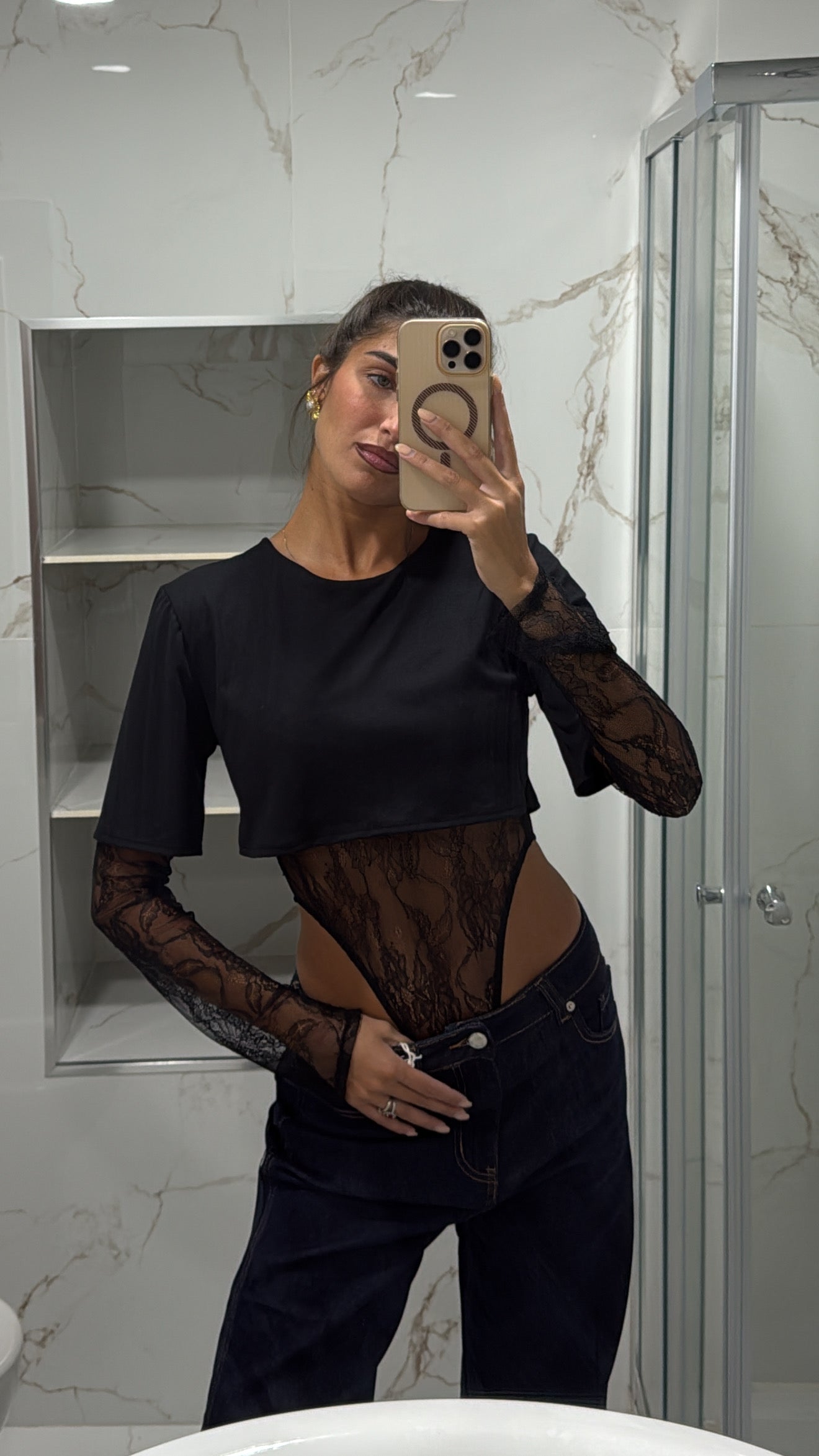 Body pizzo nero