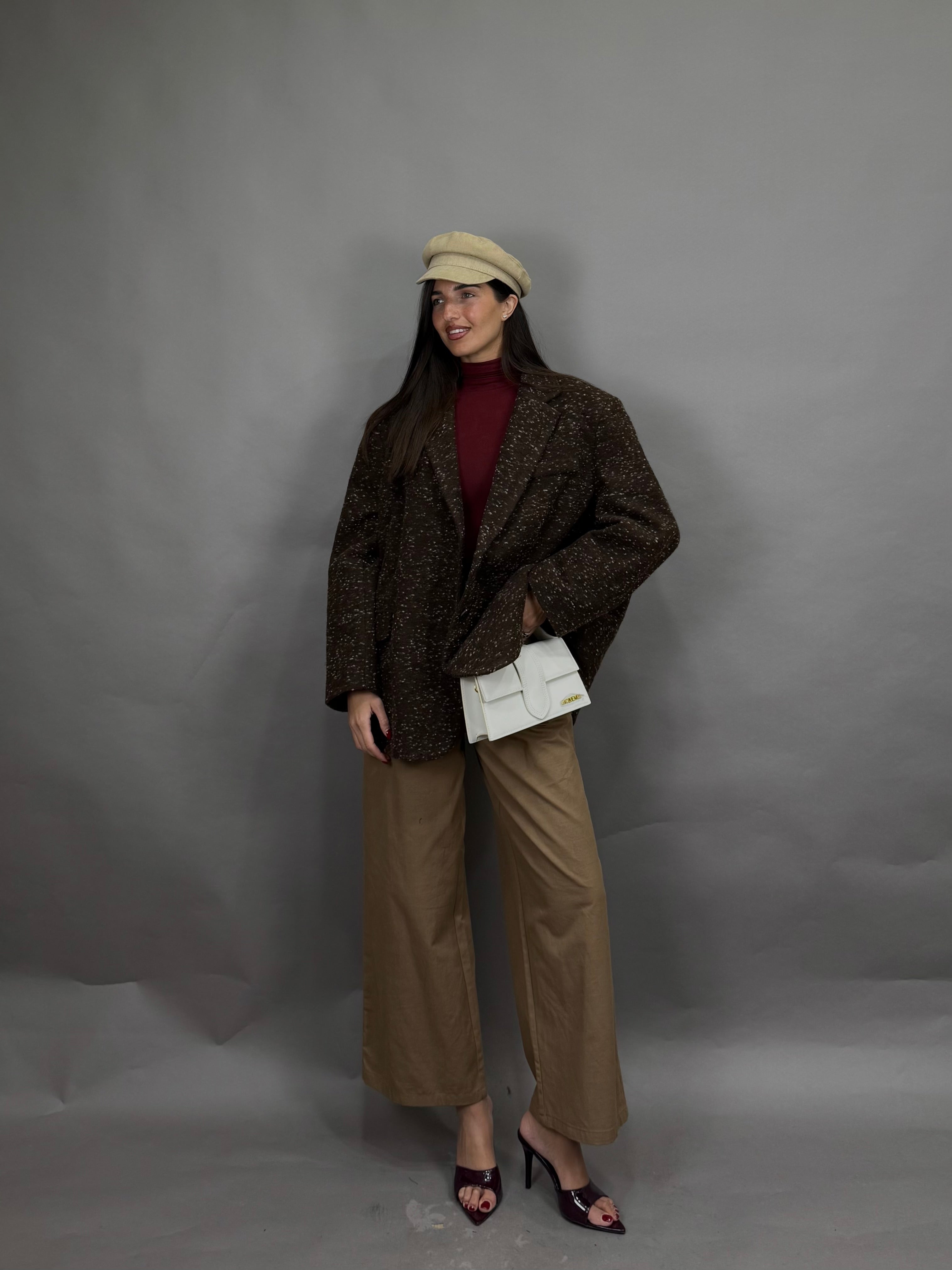 Giacca peso cappotto marrone lumina