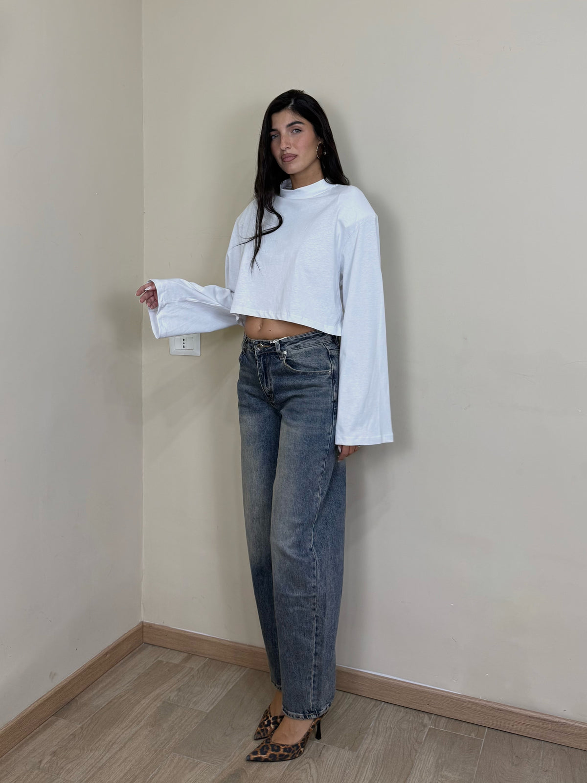 T-shirt crop by just west