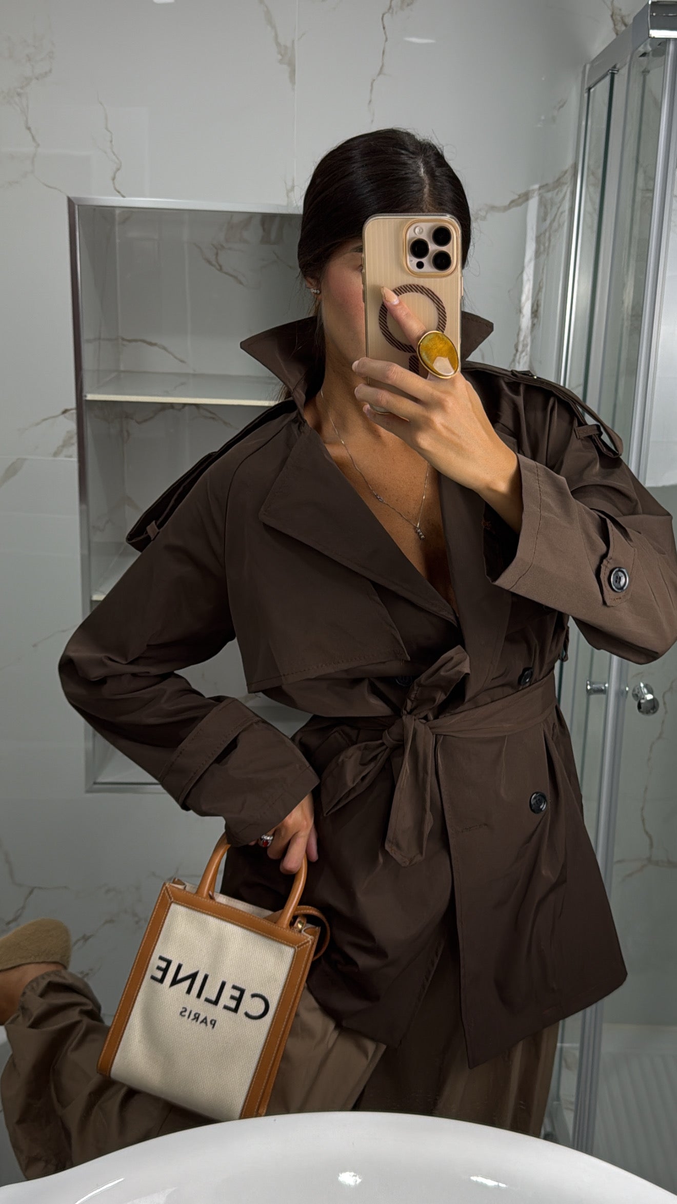 Trench barber marrone