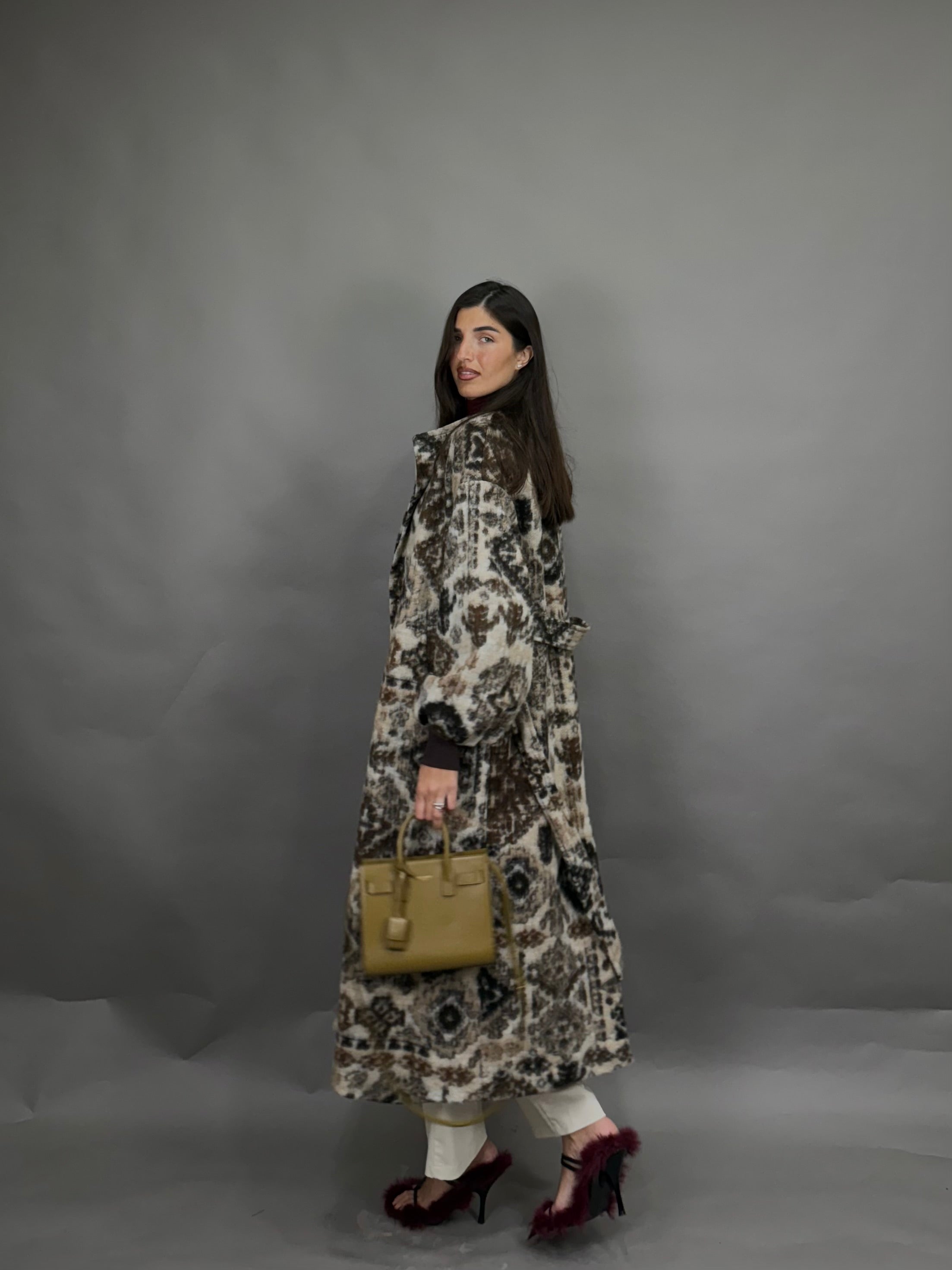 Cappotto bandana marrone
