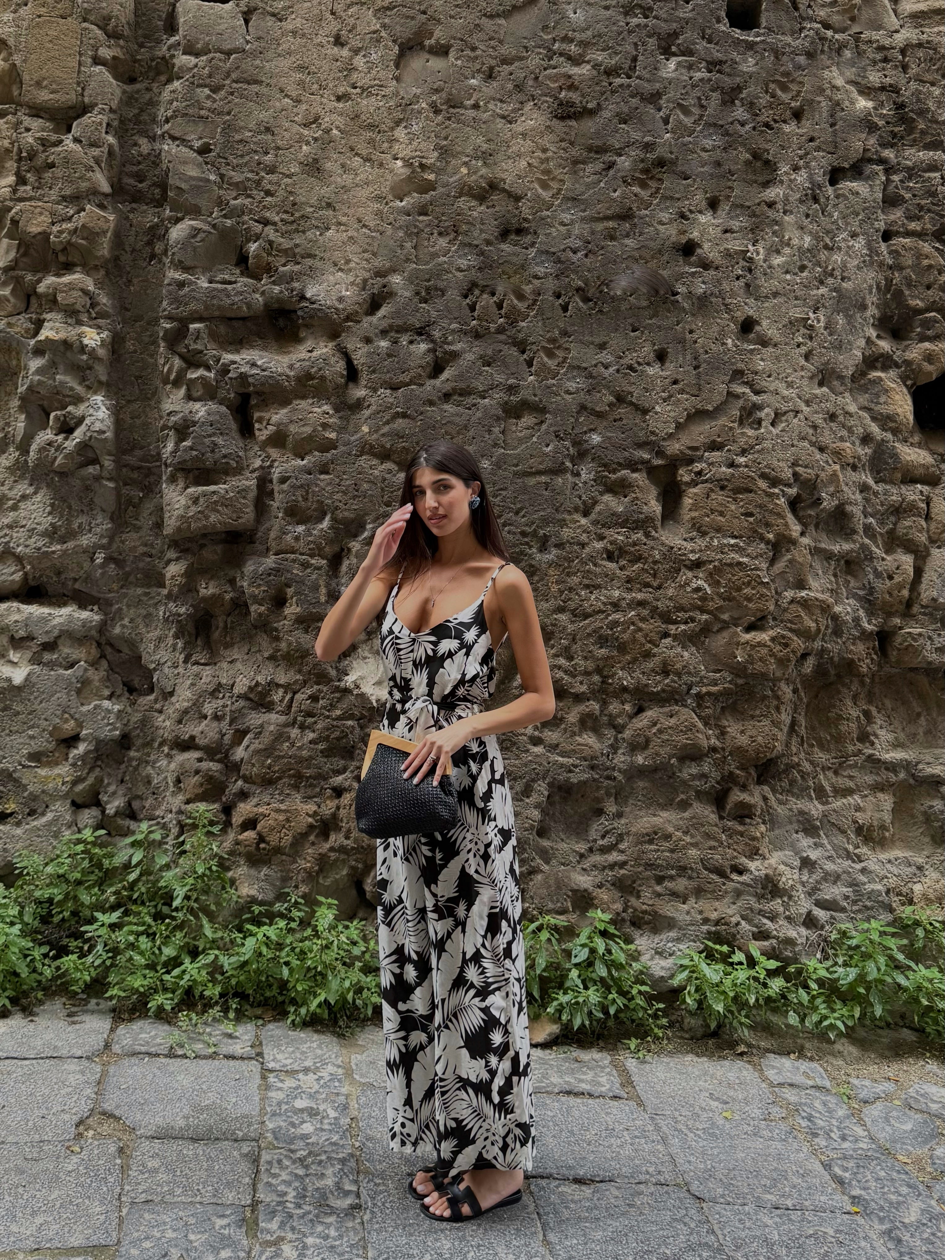 Jumpsuite foglia nero - LadyB Shop Online