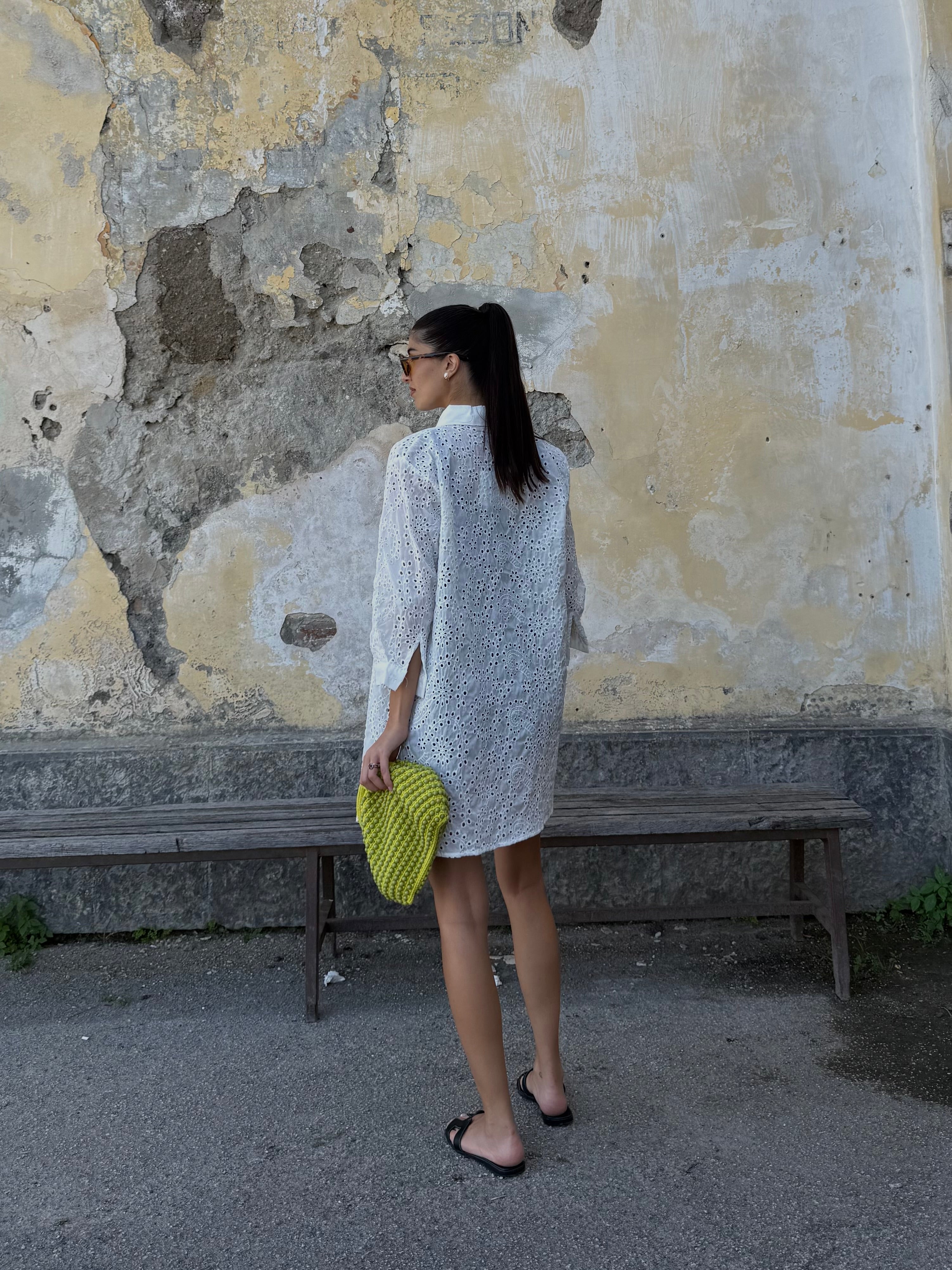 Maxi camicia sangallo