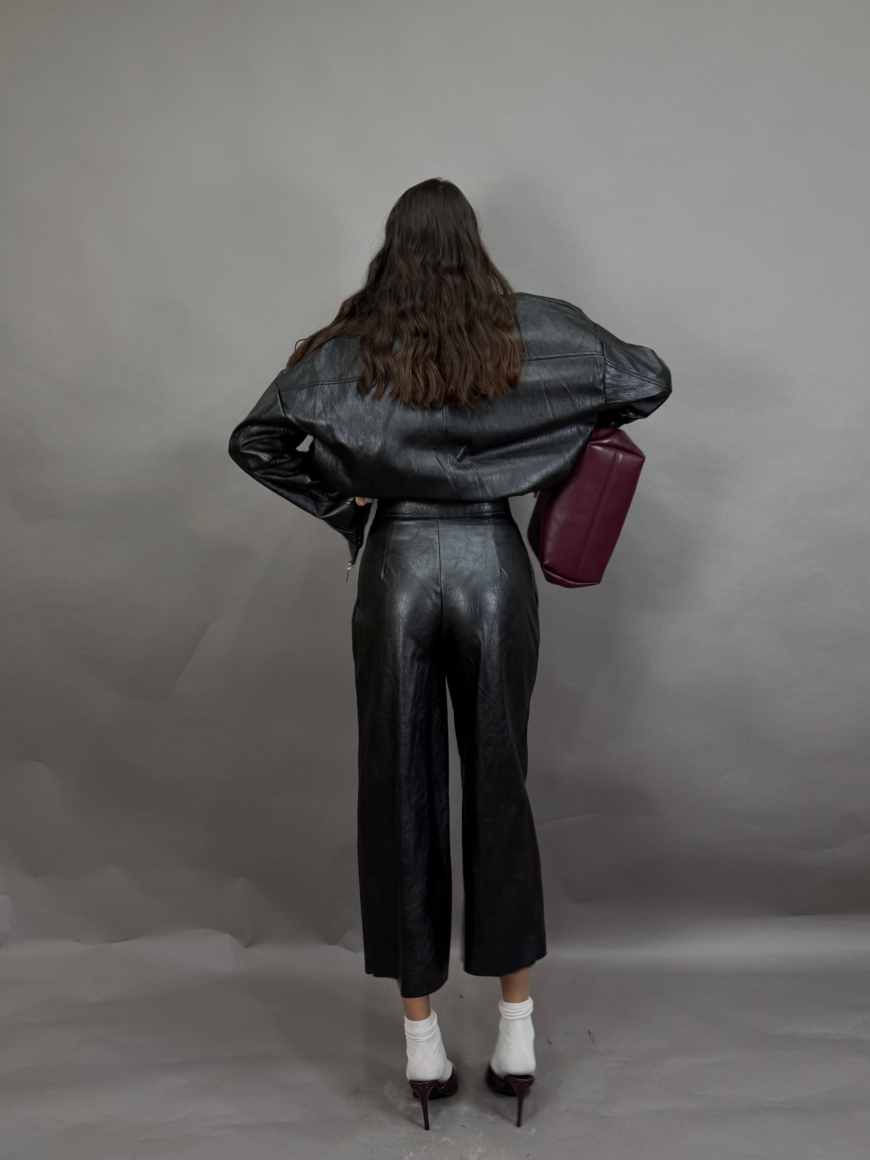 Maxi bermuda in ecopelle