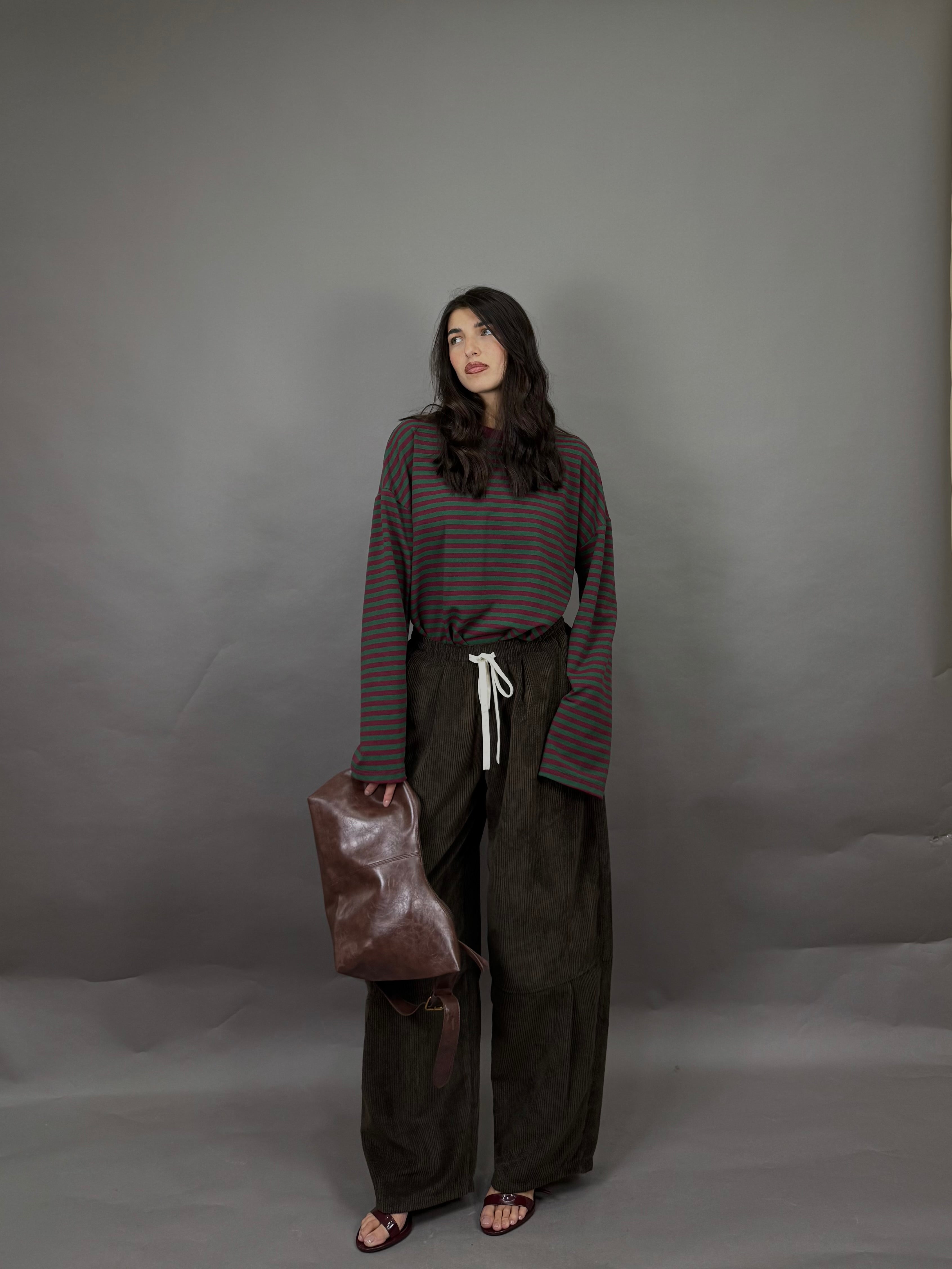 Pantalone velluto just marrone