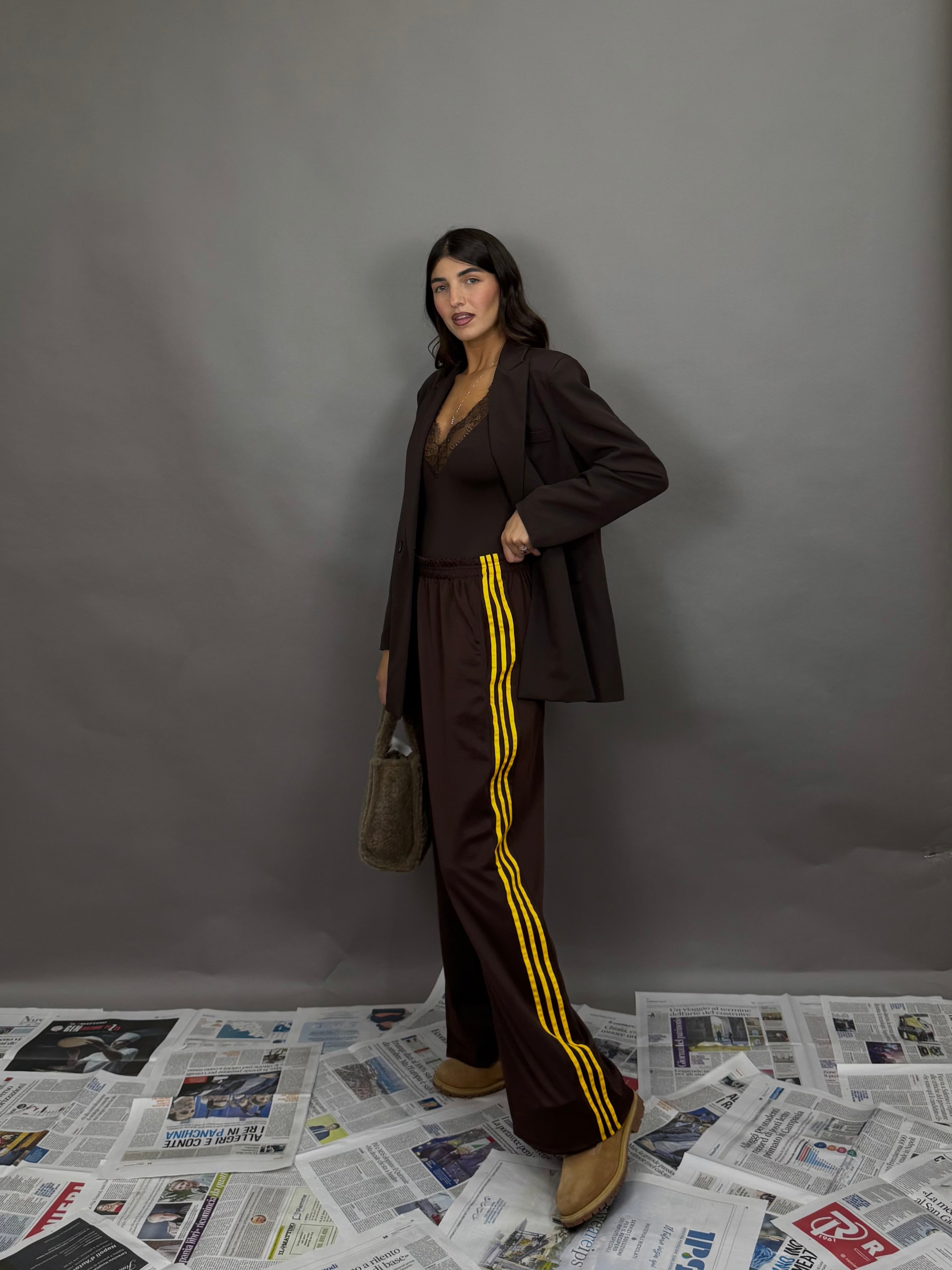 Pantalone tuta marrone