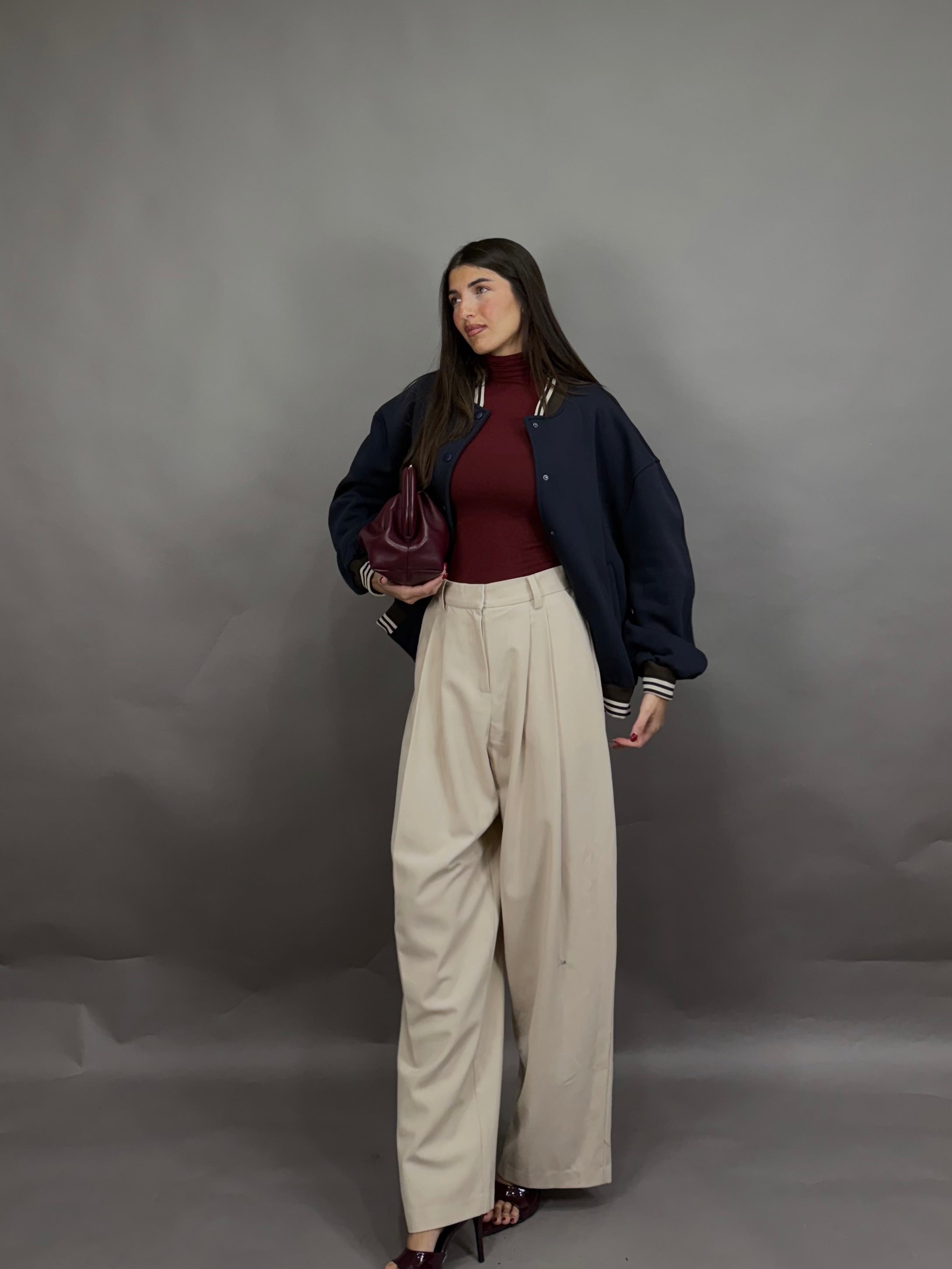 Pantalone classico lumina beige