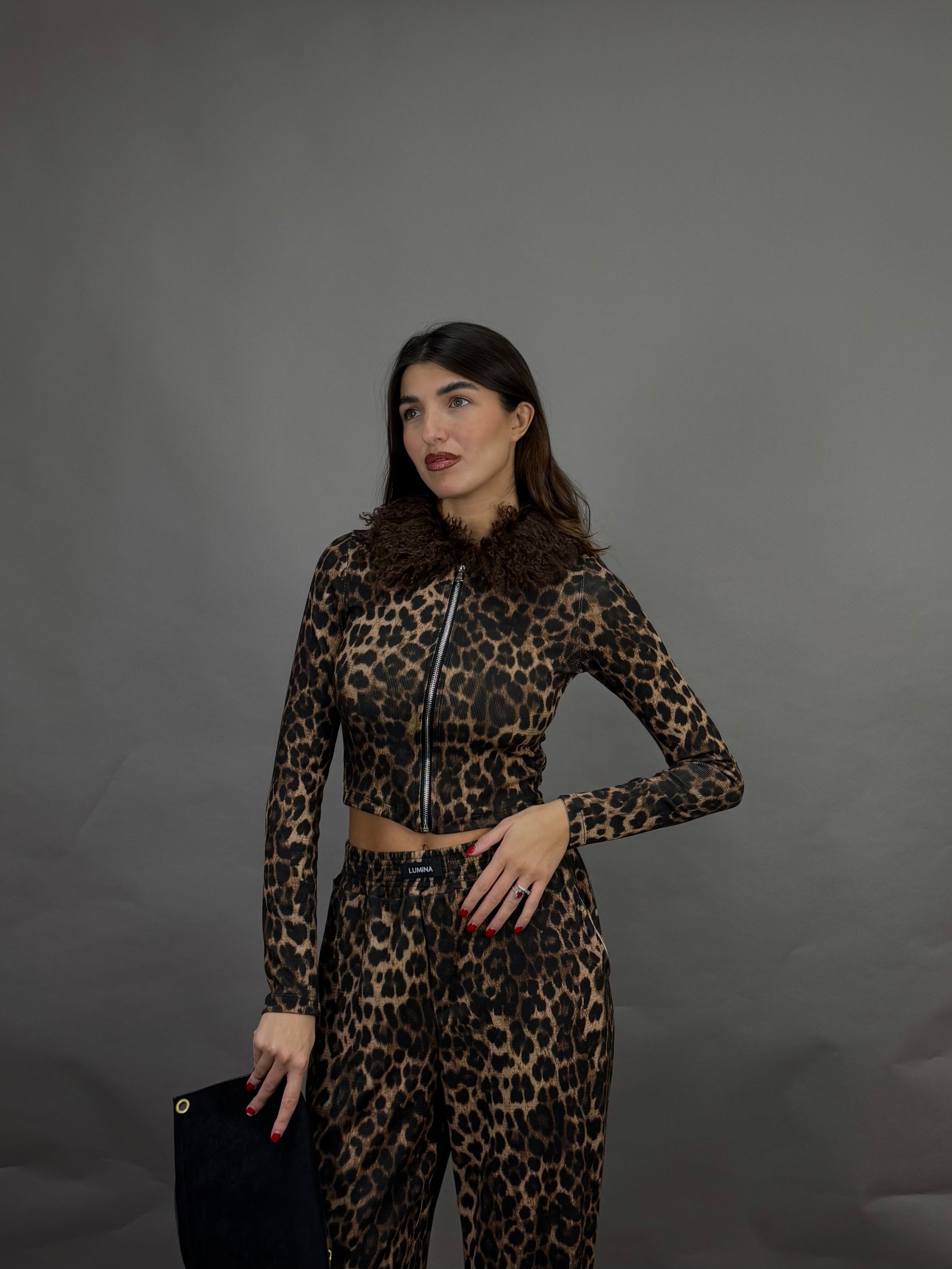 Cardigan con pelliccia lumina