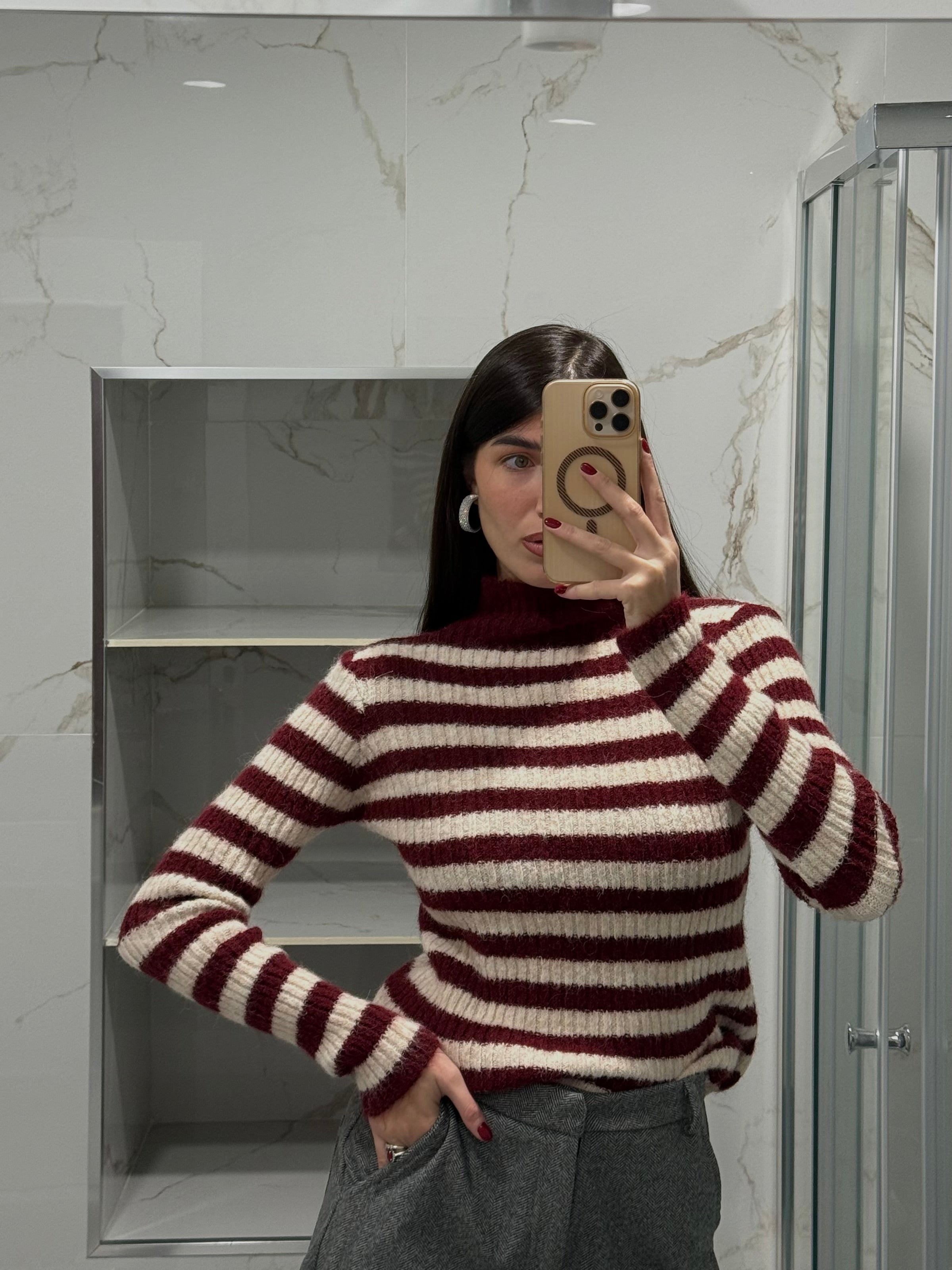 Maglione misto lana bianca