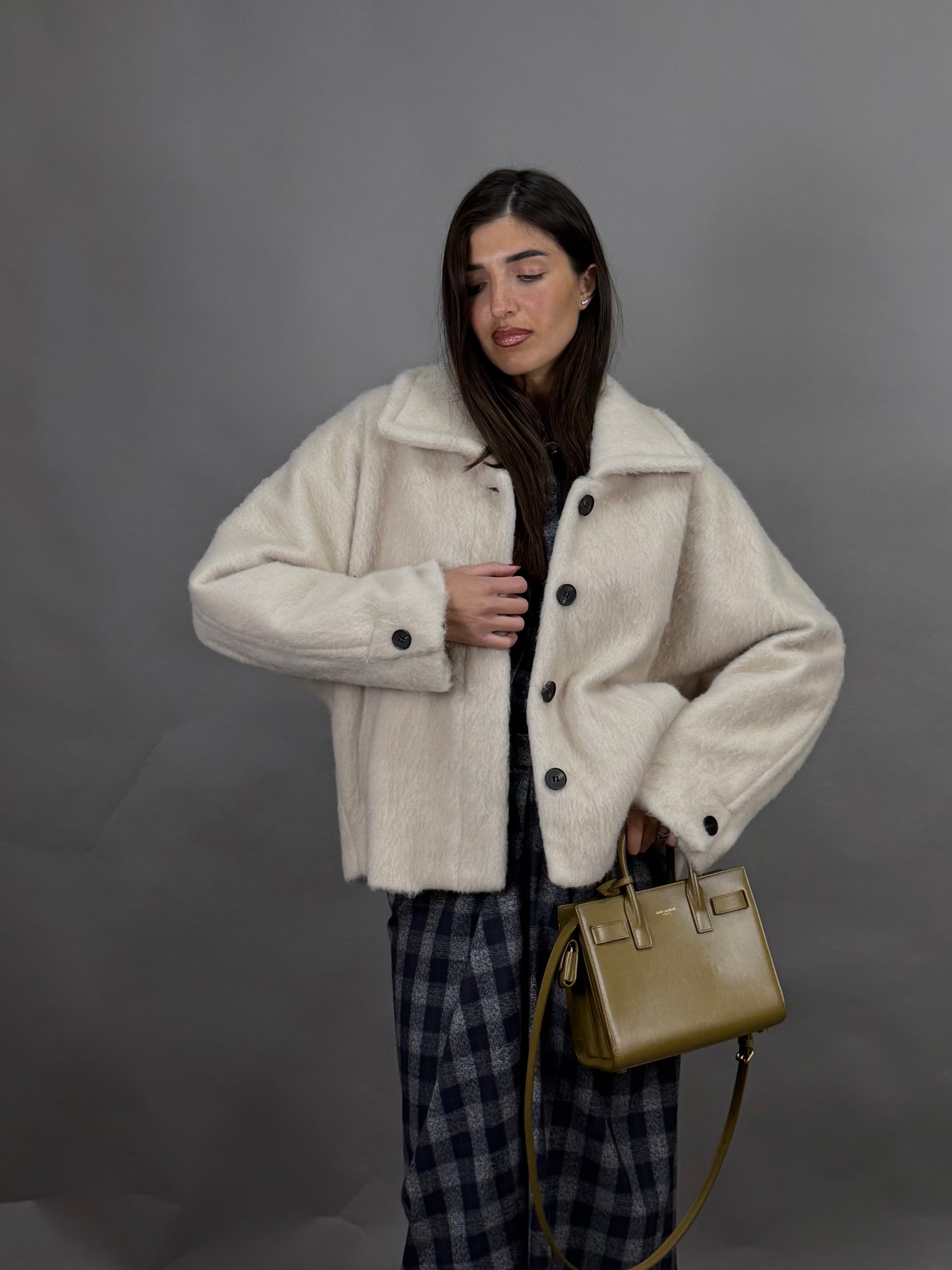 Cappotto pelo panna lumina