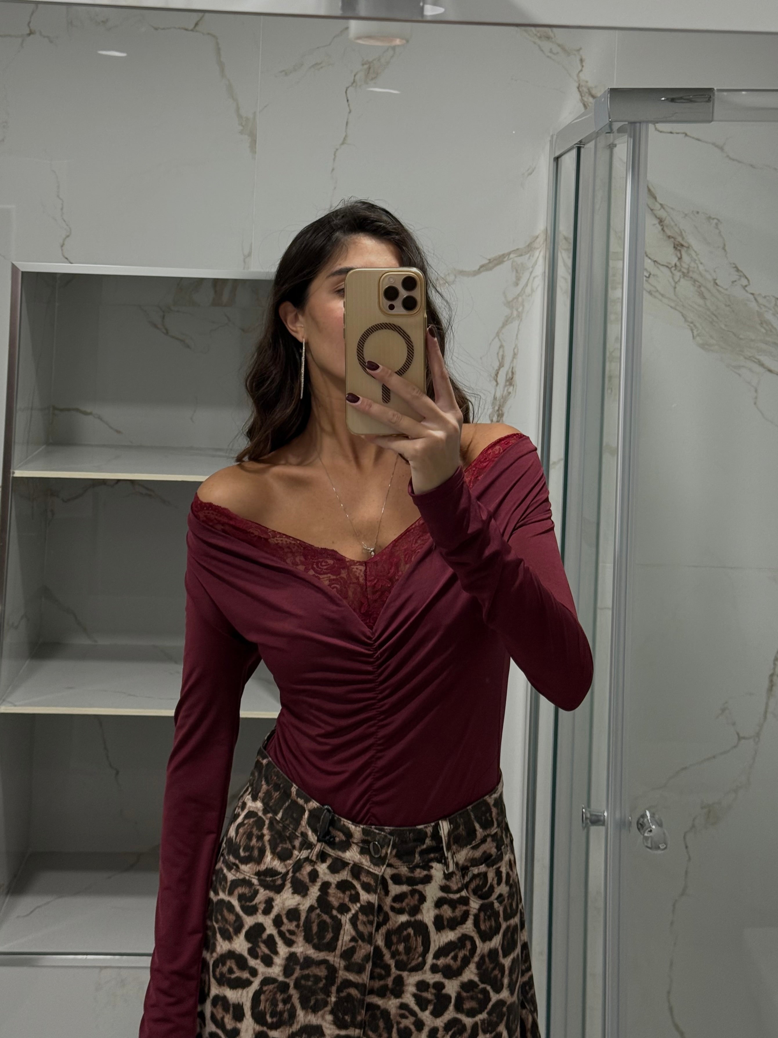 Body drappeggio bordeaux