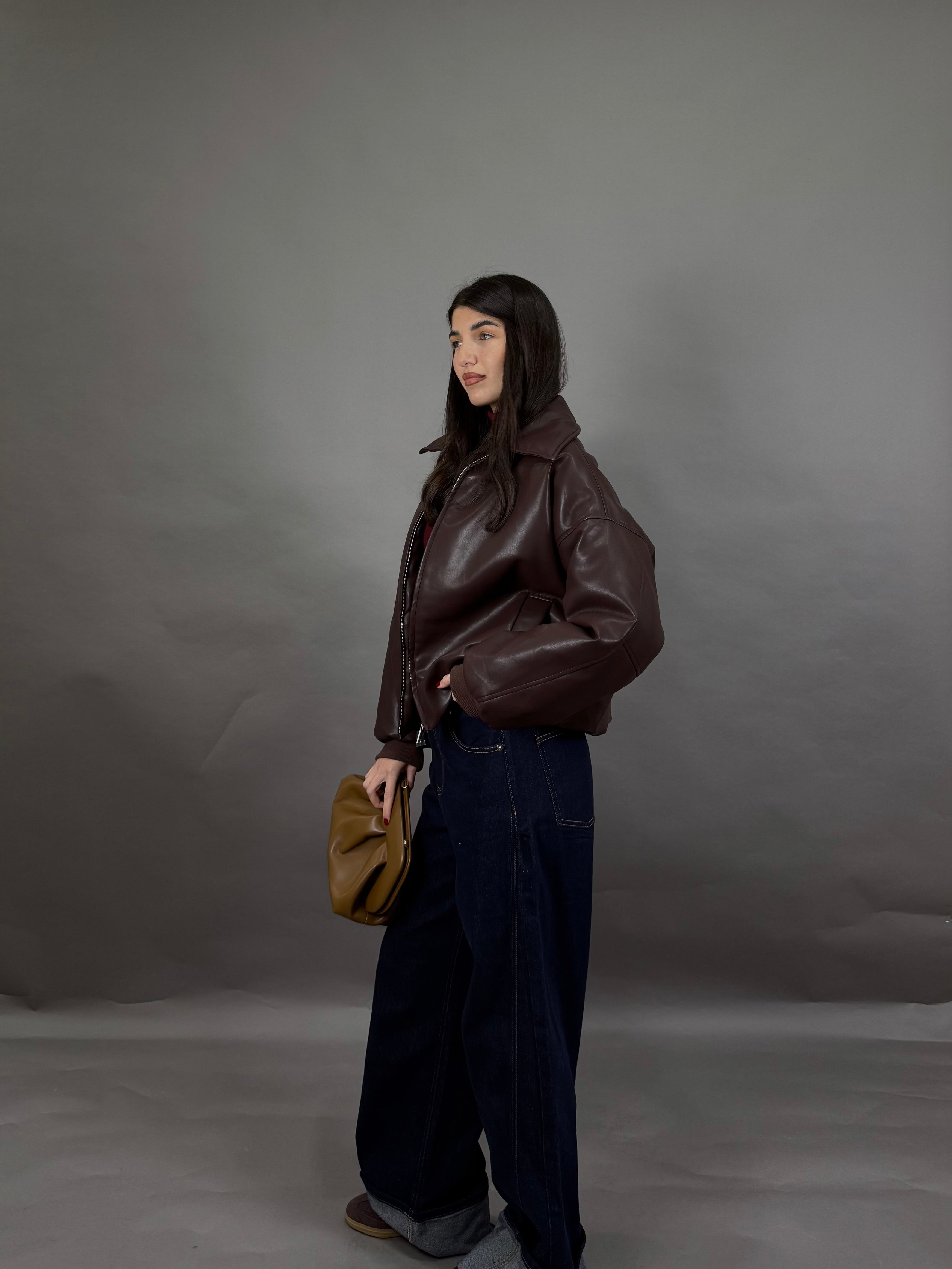 Bomber imbottito bordeaux