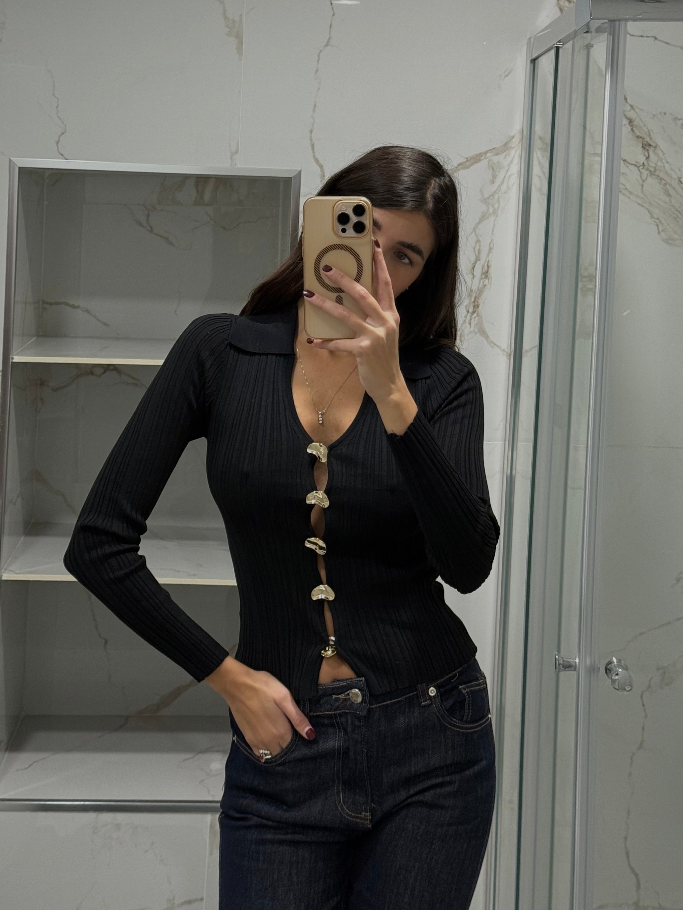 Maglia gioiello nera