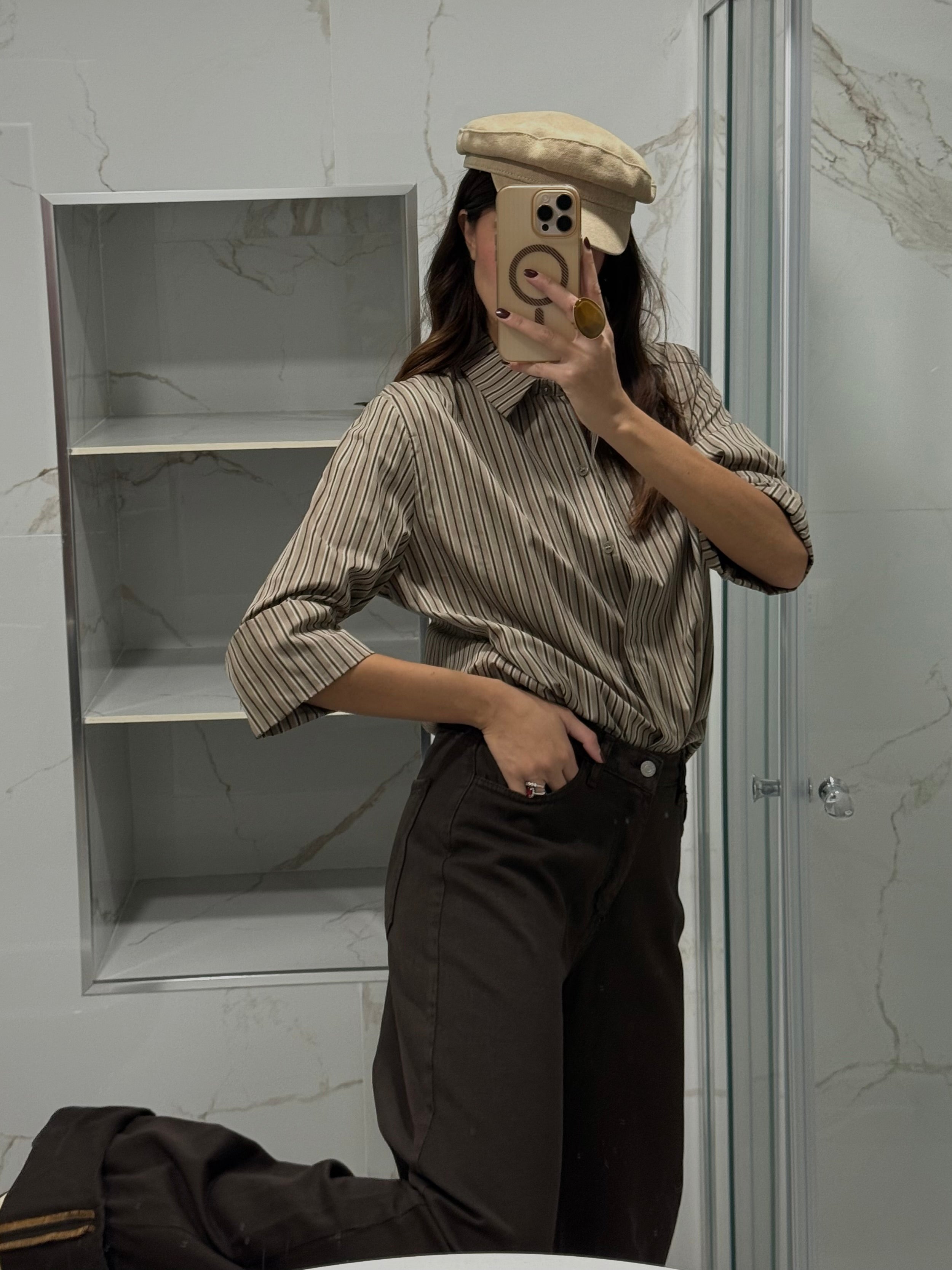 Camicia righe fango