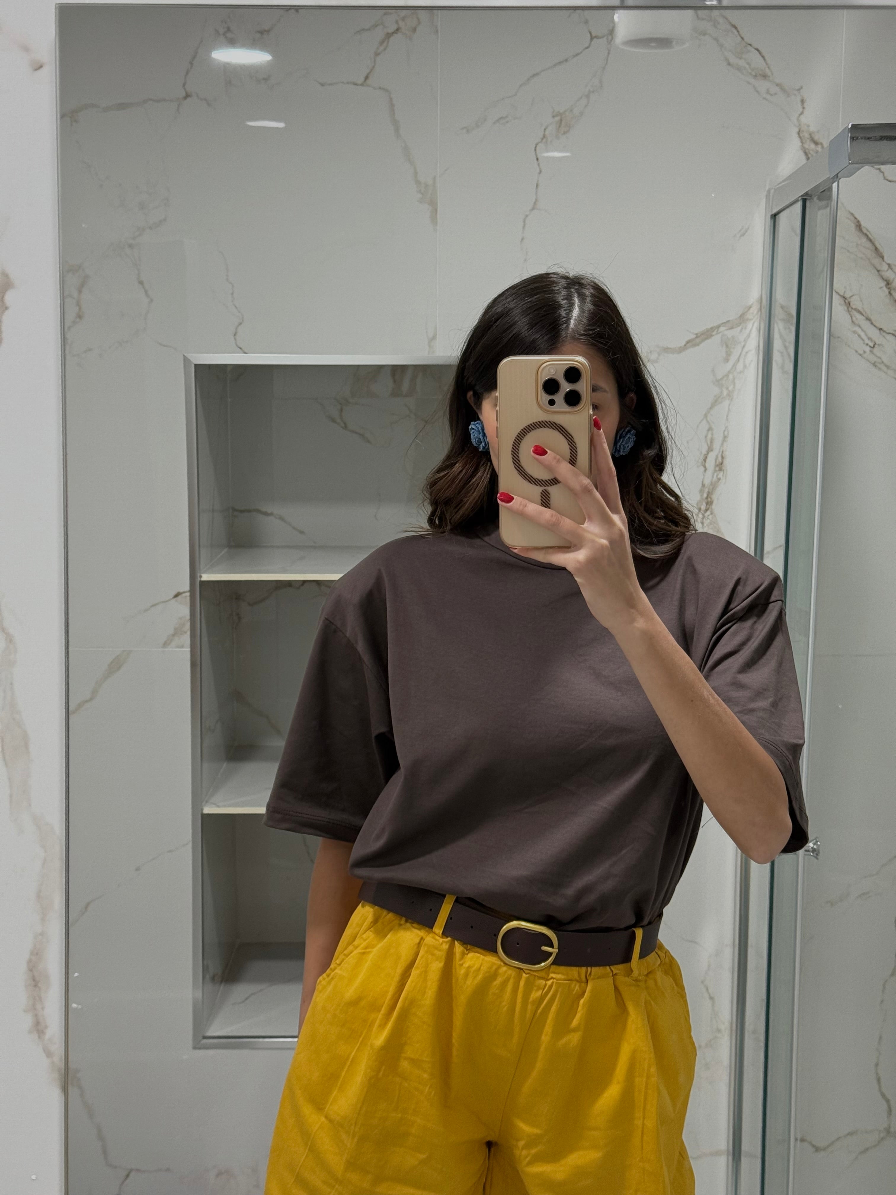 T-shirt oversize marrone - LadyB Shop Online