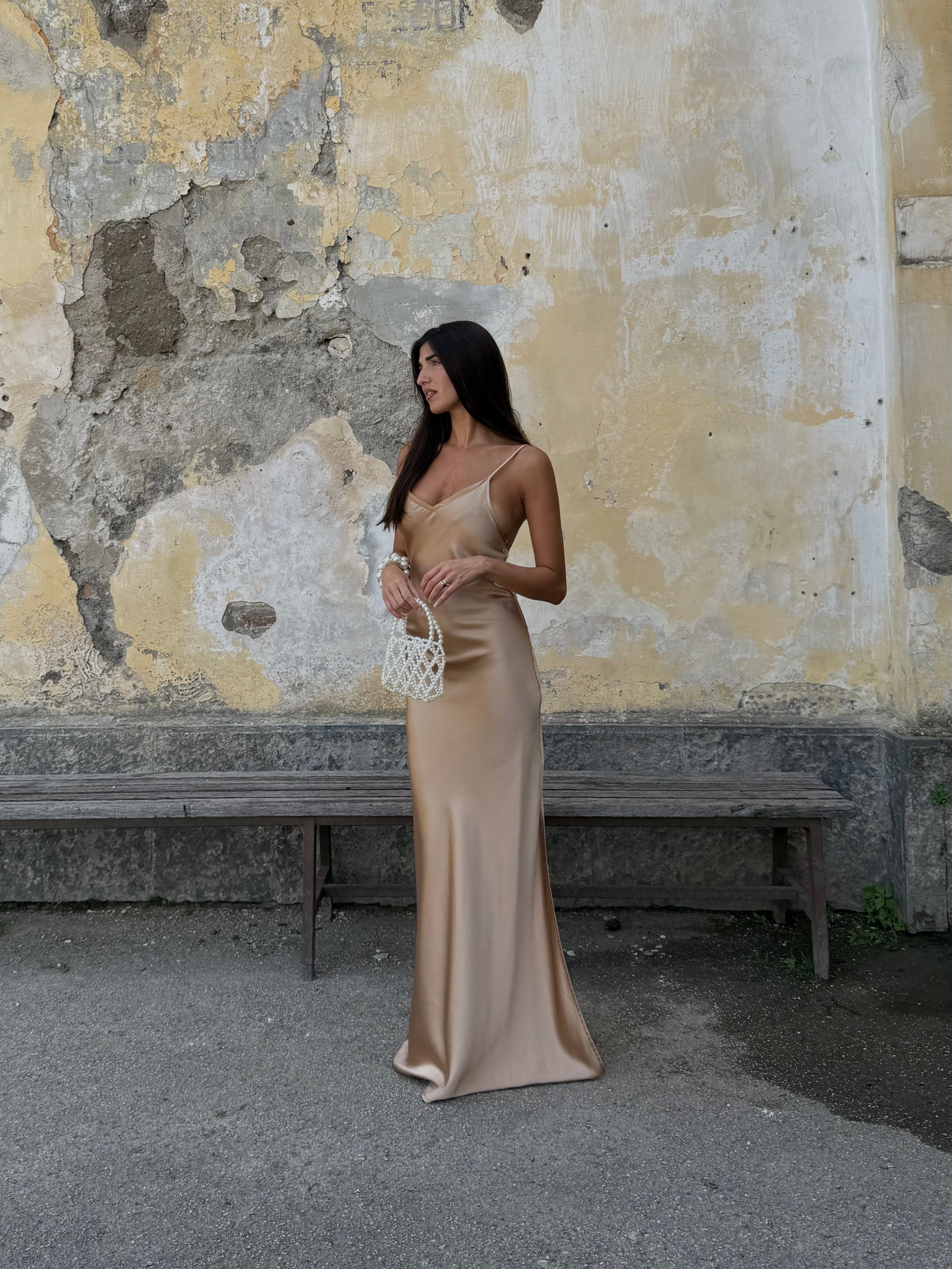 Dress in simil seta by Lumina