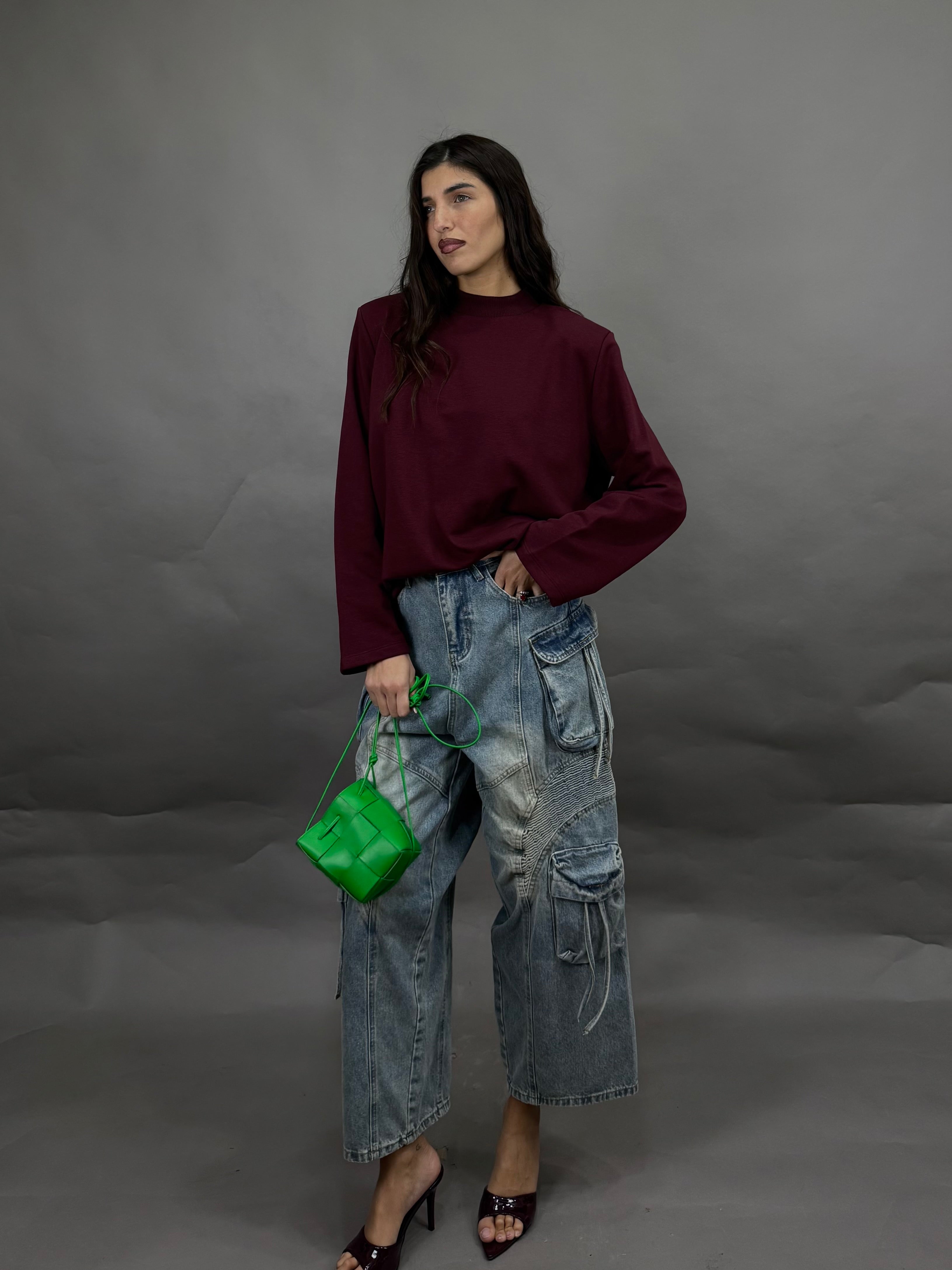 Felpa attico bordeaux