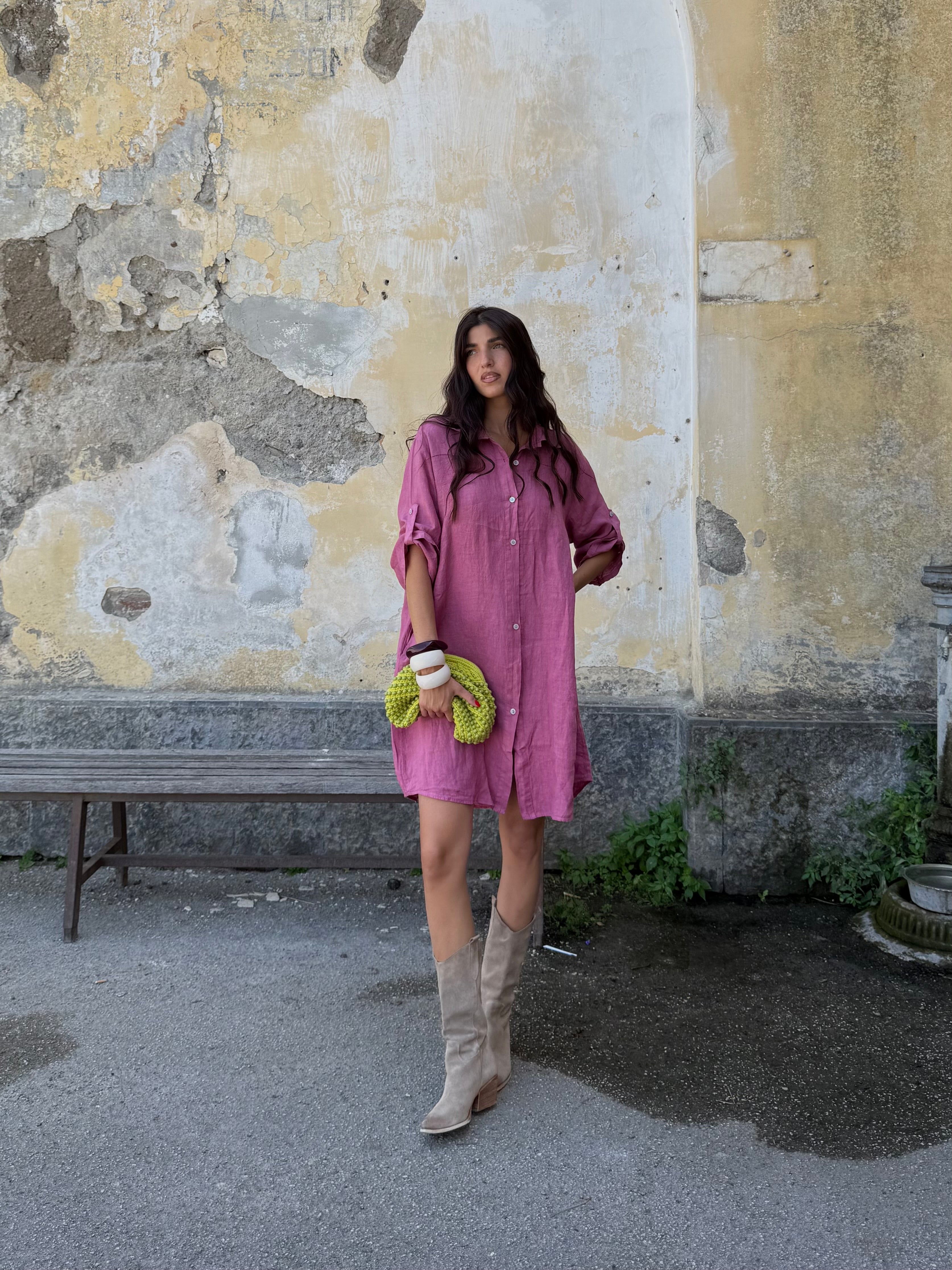 Dress camicia 100% LINO