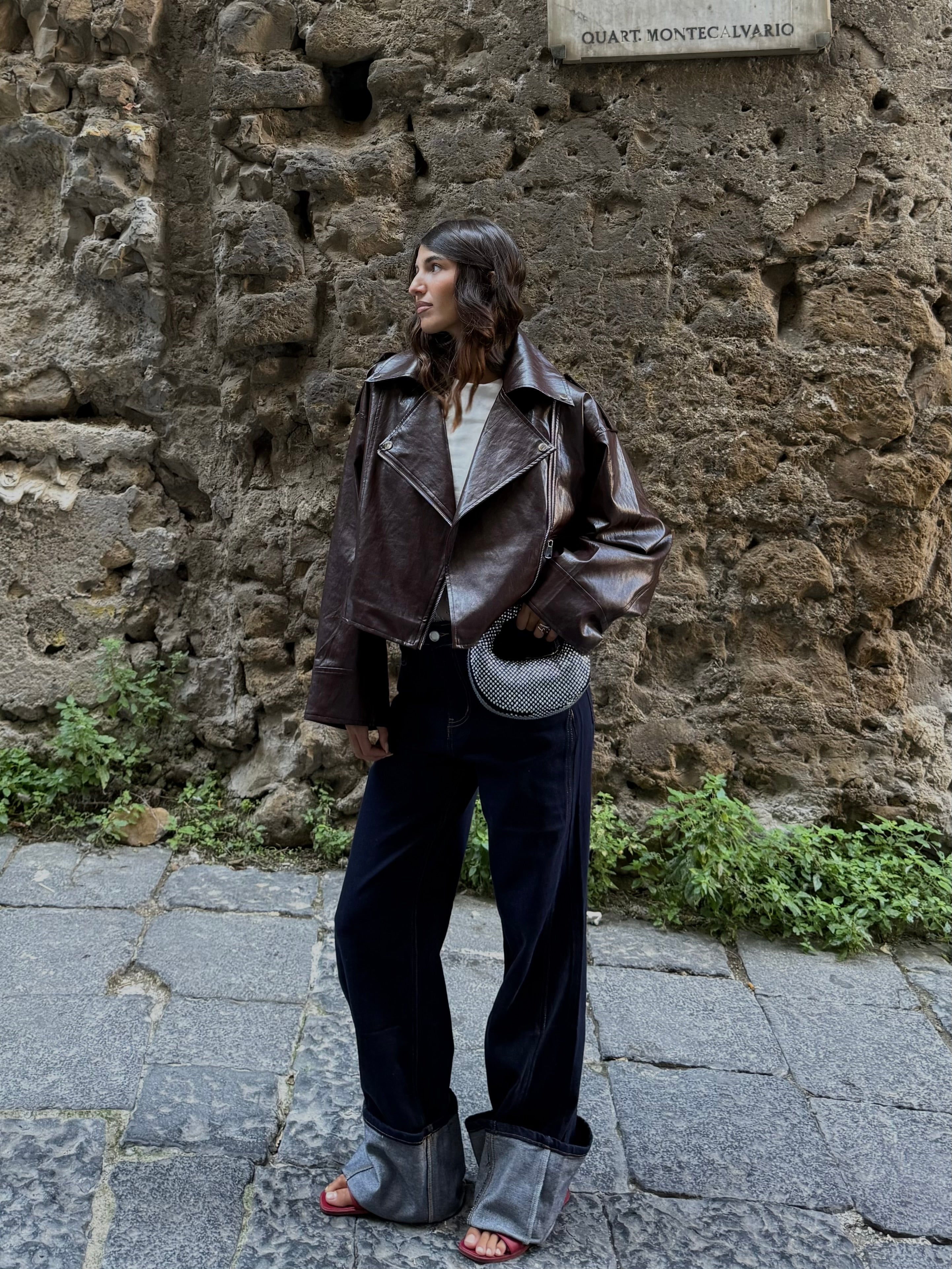 Chiodo oversize bordeaux