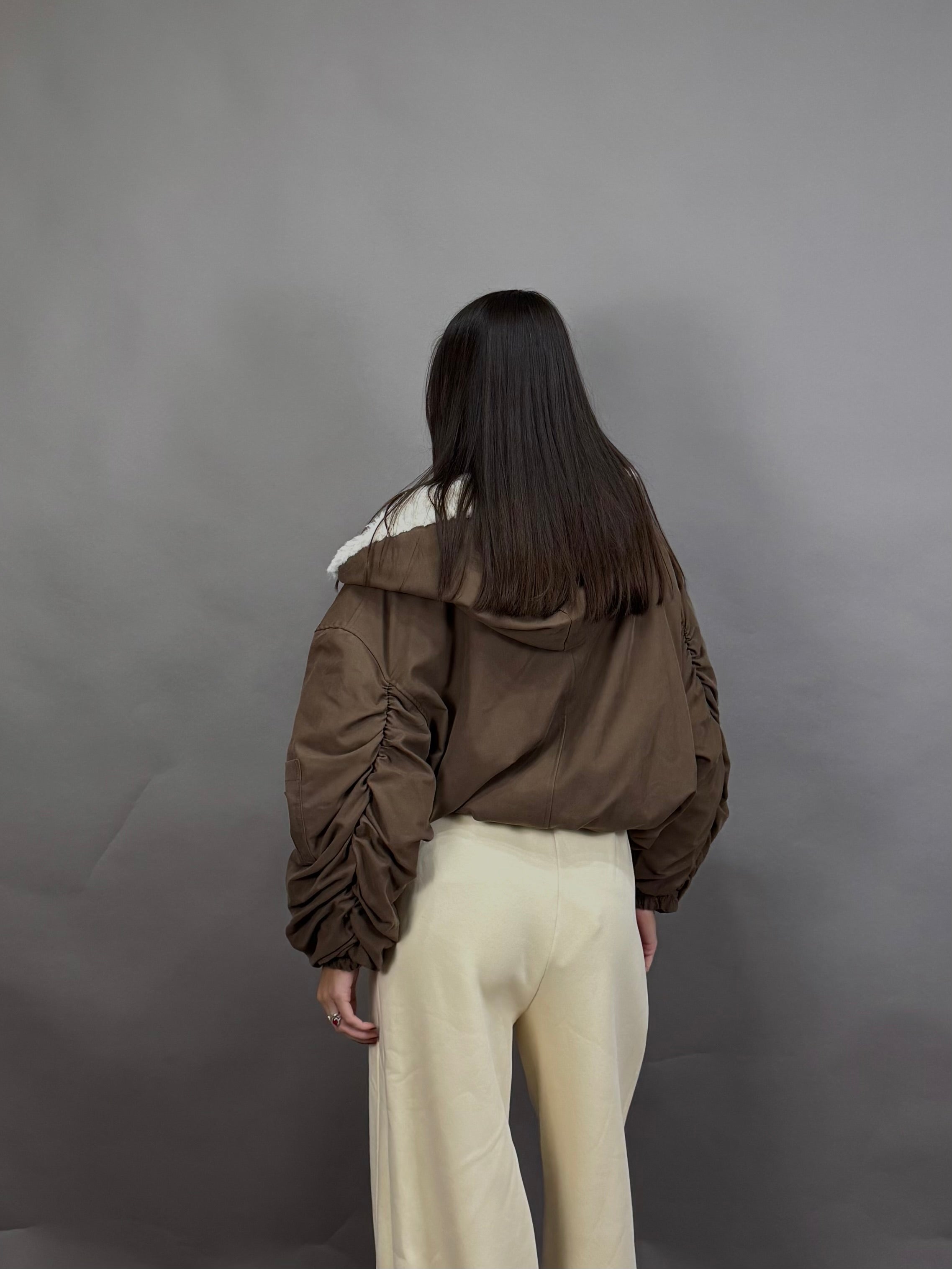 Bomber pelliccia lumina marrone