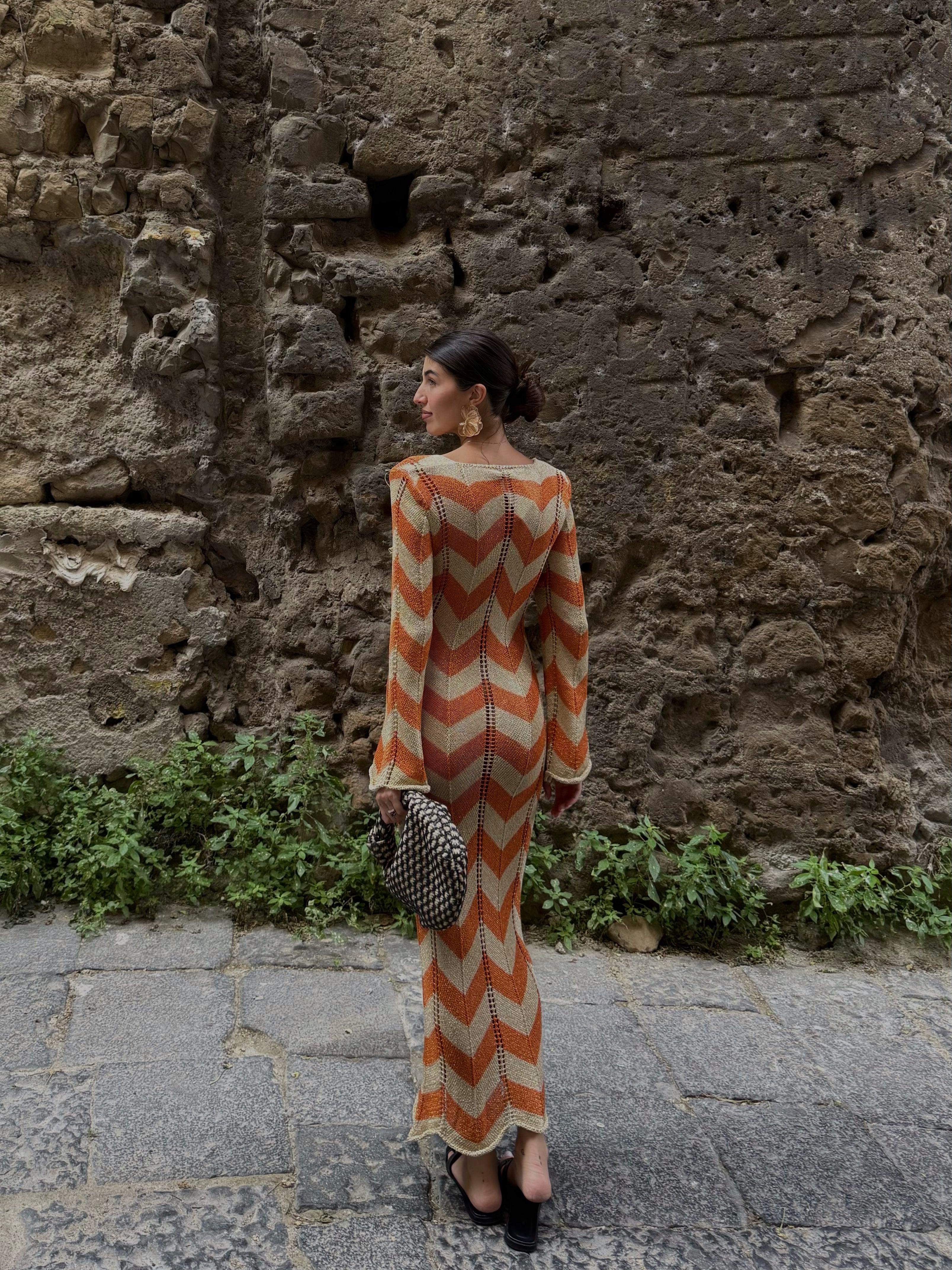 Dress Creta arancione - LadyB Shop Online