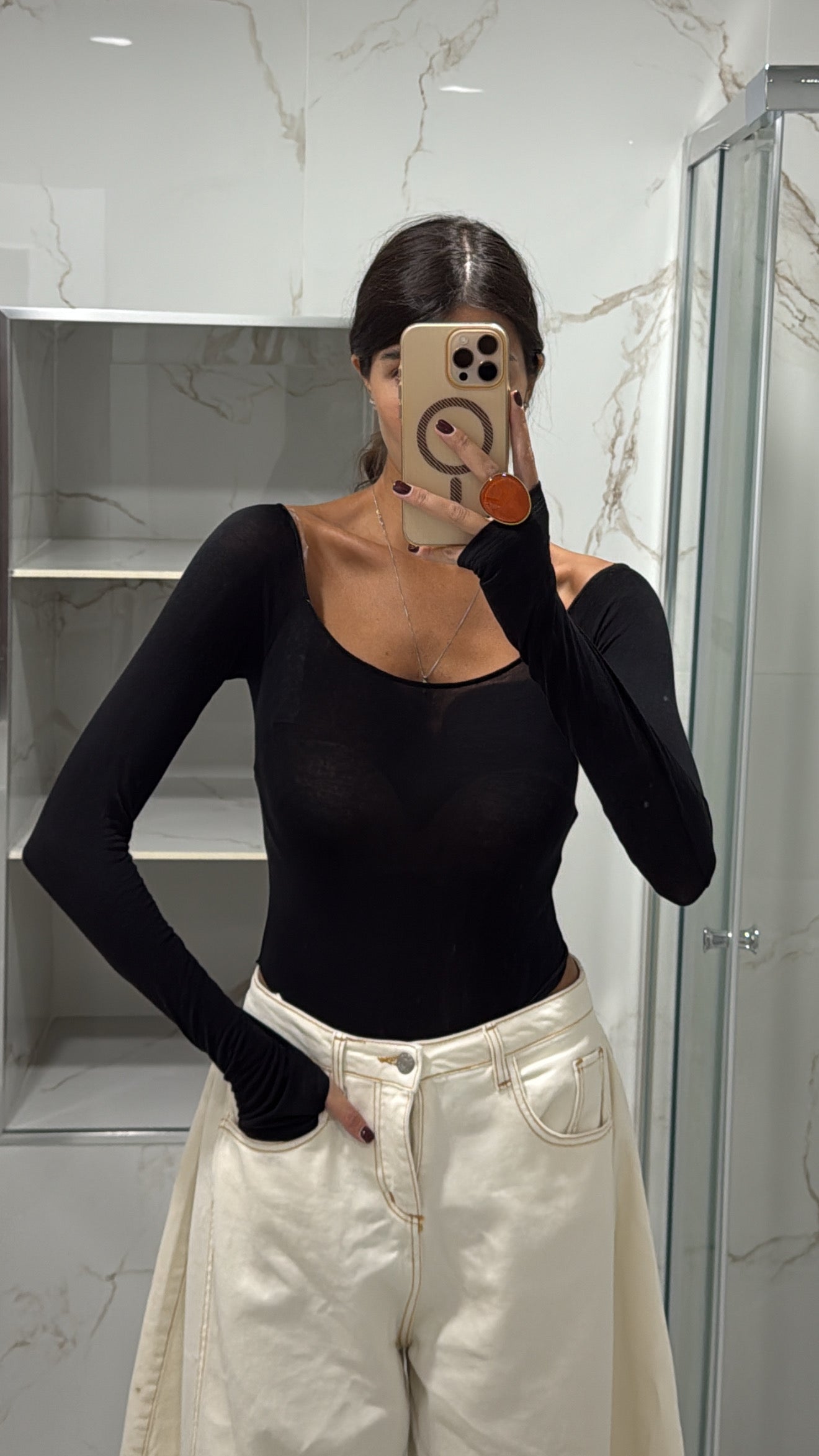 Body misto cachemire nero