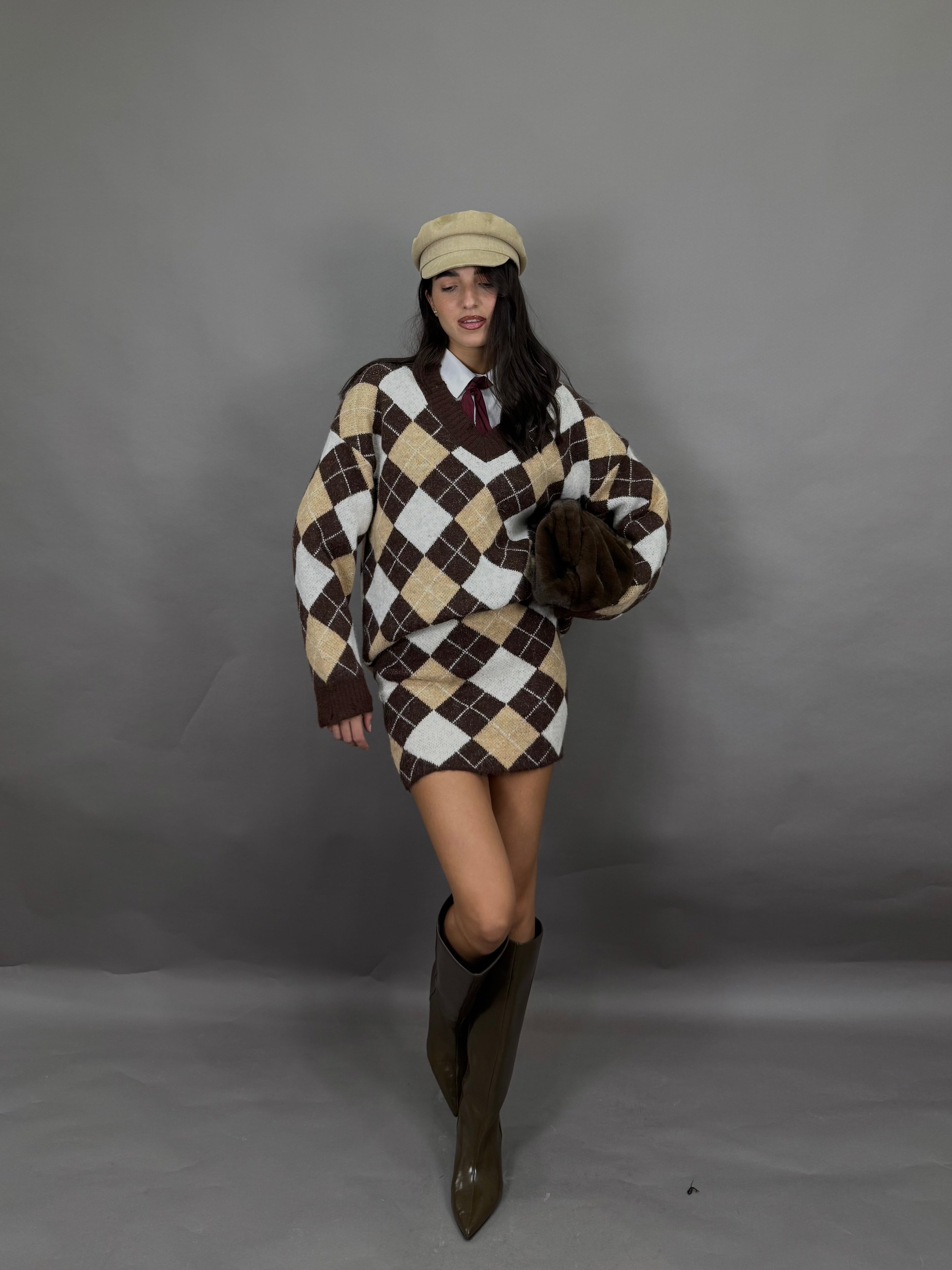 Coordinato rombi marrone