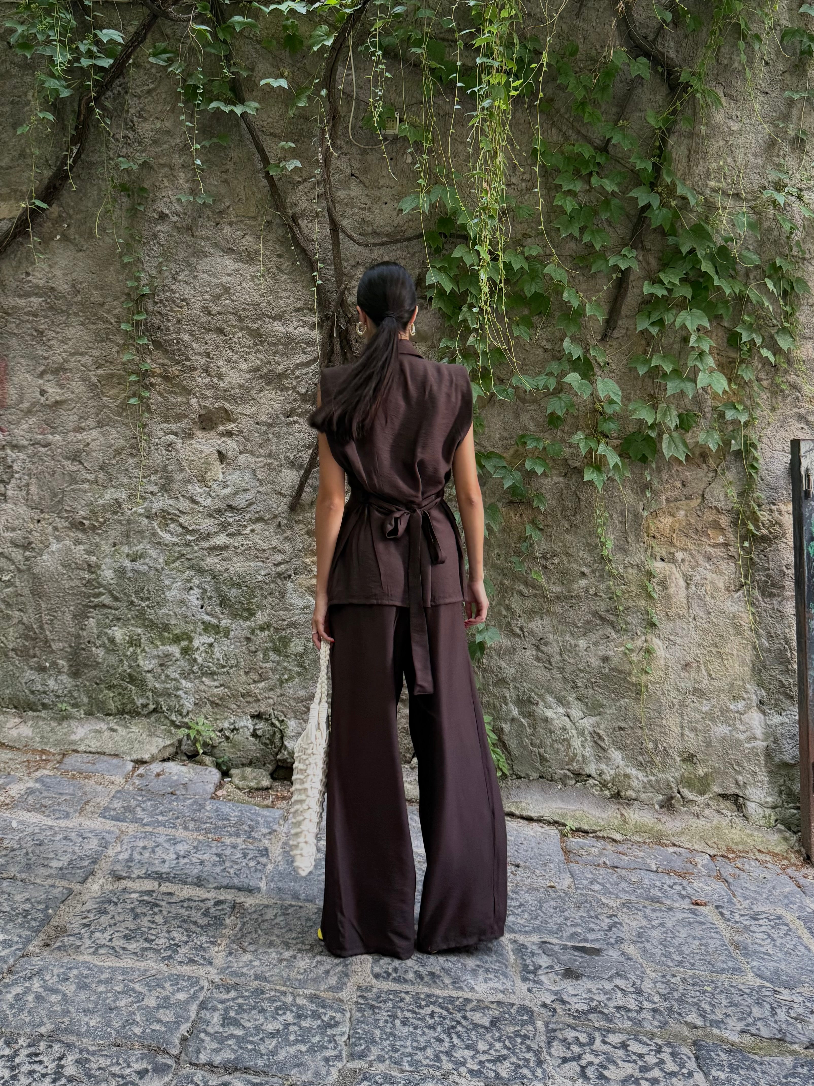 Completo con gilet in viscosa