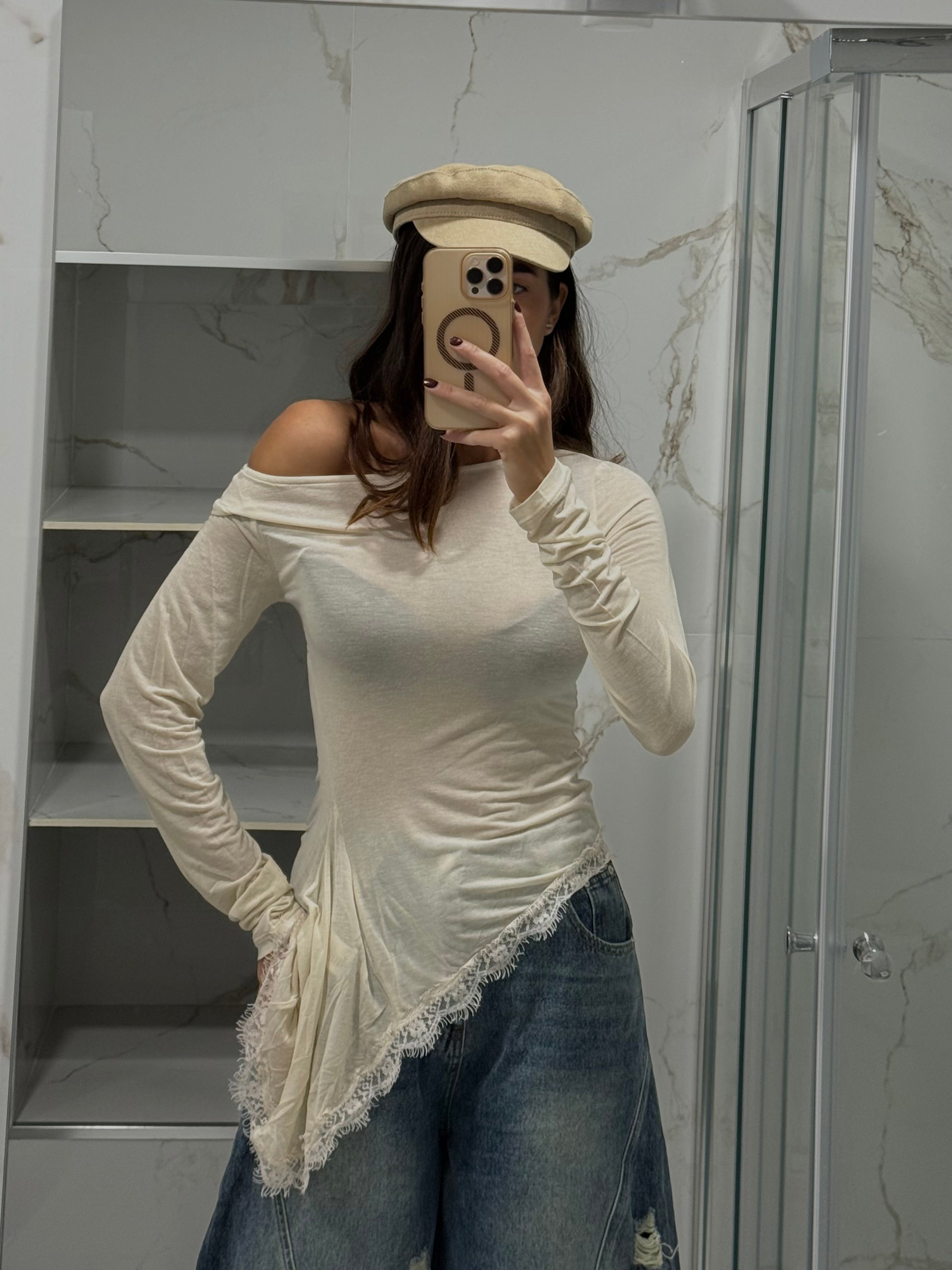 Maglia cachemire lumina panna