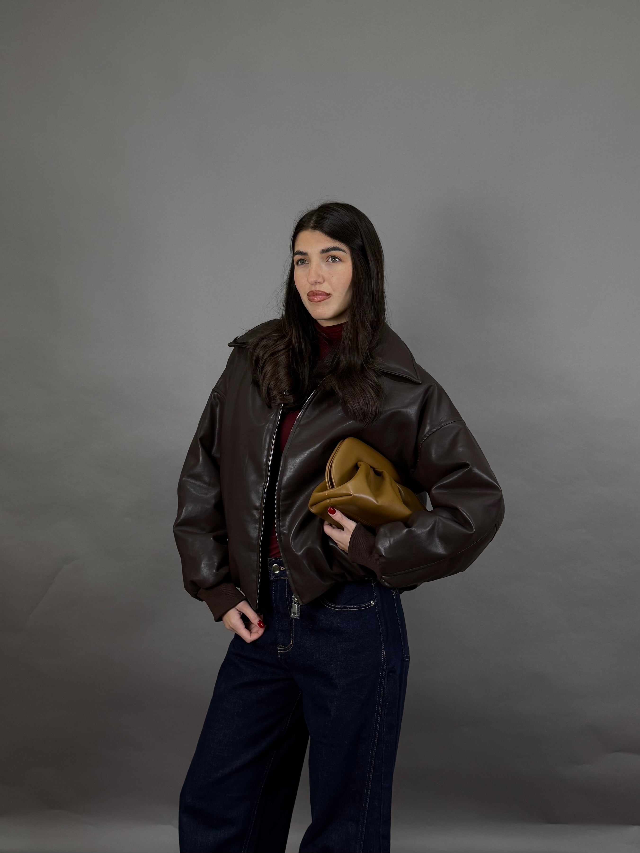 Bomber imbottito marrone