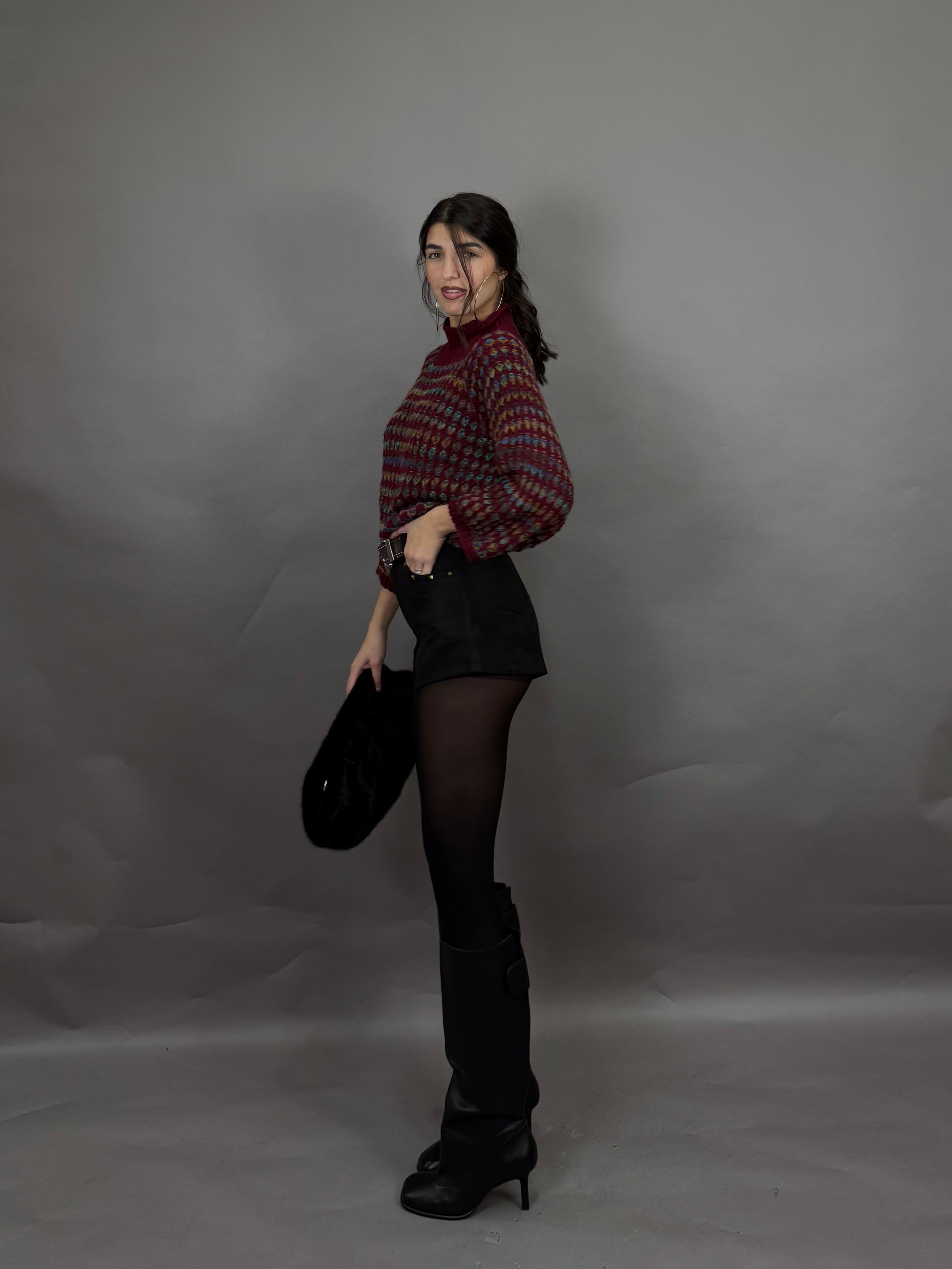 Pantaloncino con cintura nero