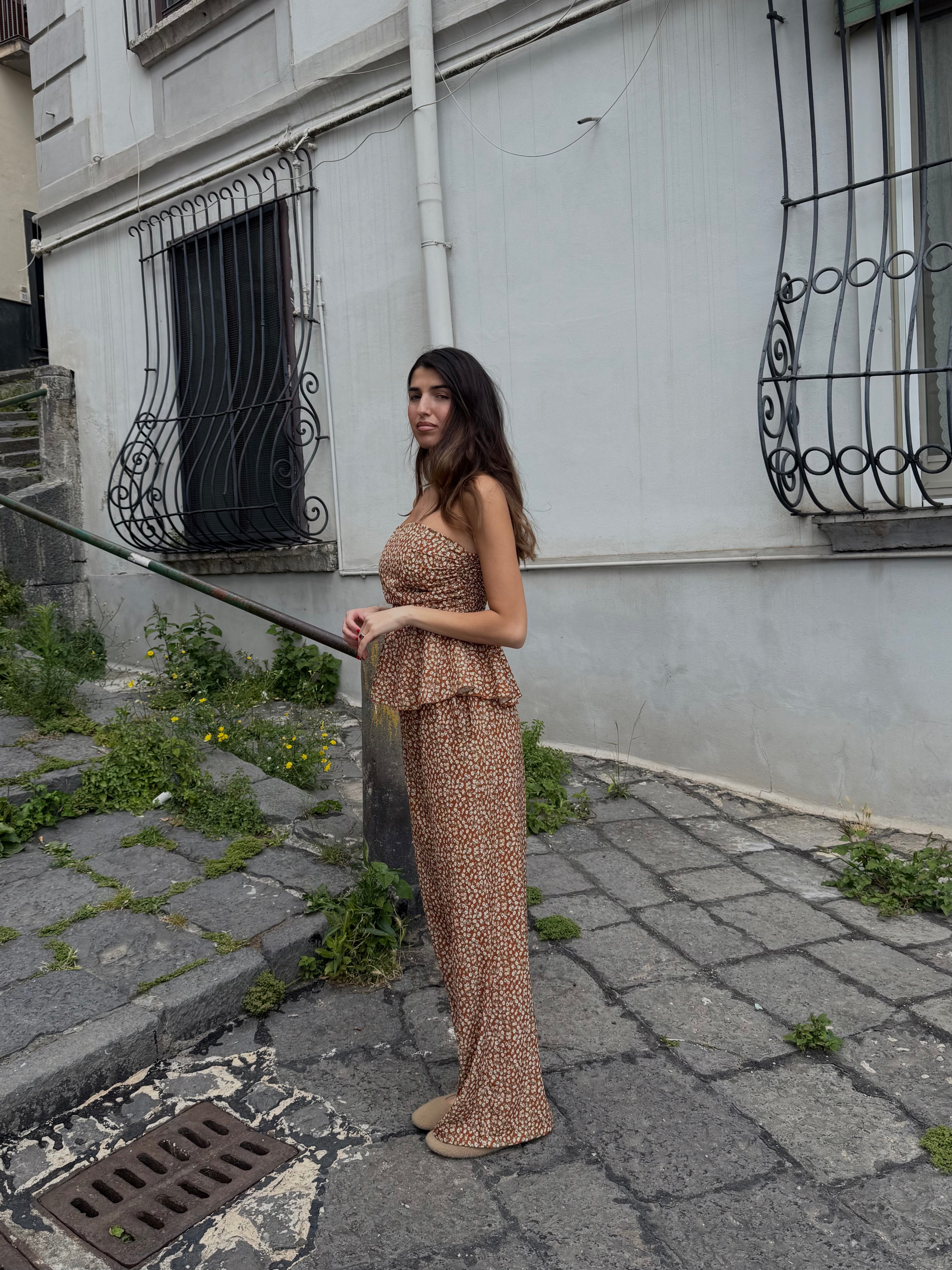 Cord set Amalfi fiori ruggine - LadyB Shop Online