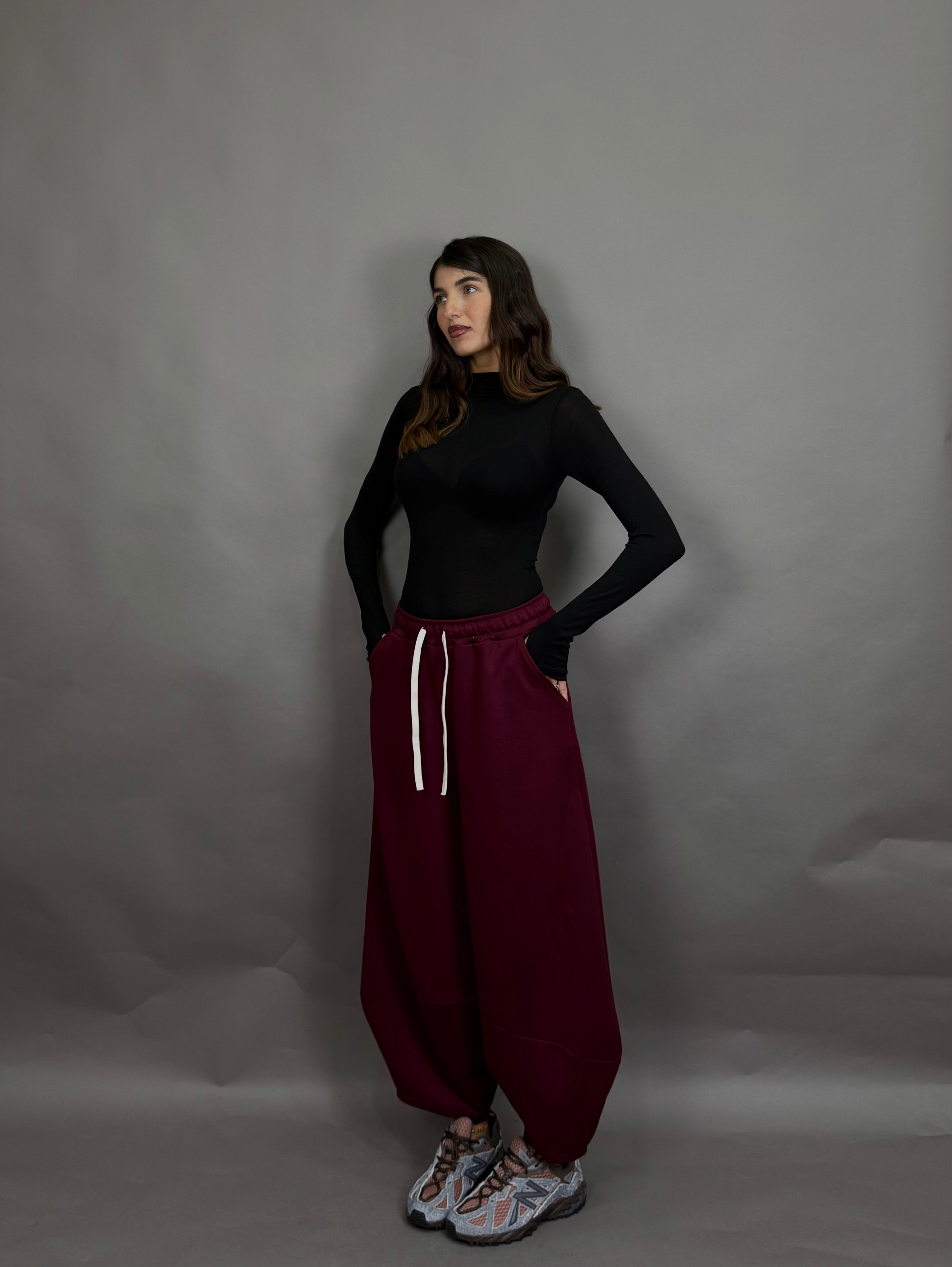 Pantalone ballon tuta bordeaux