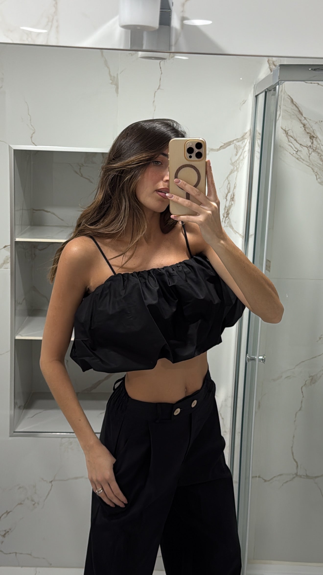 Top palloncino nero