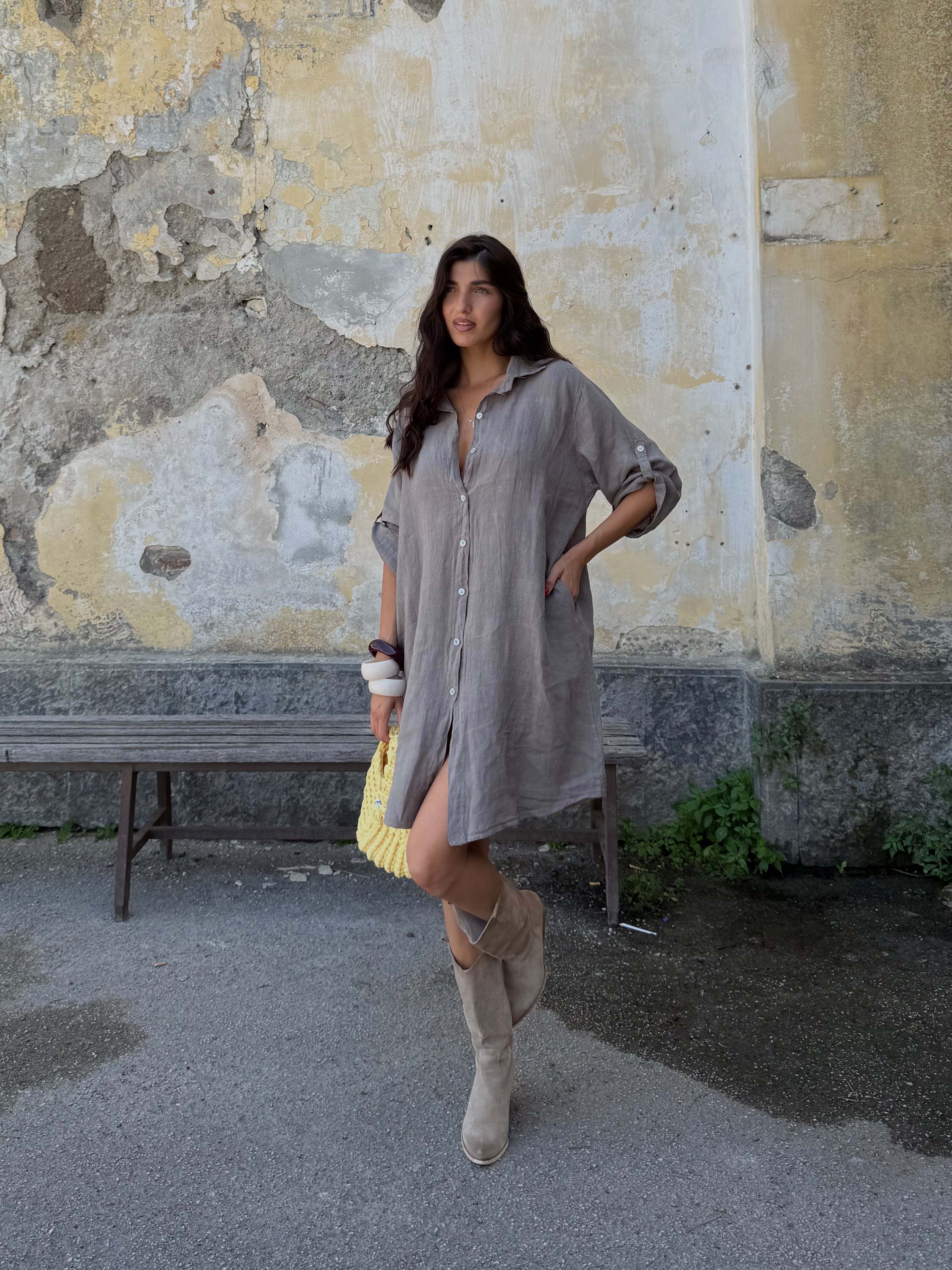 Dress camicia 100% LINO