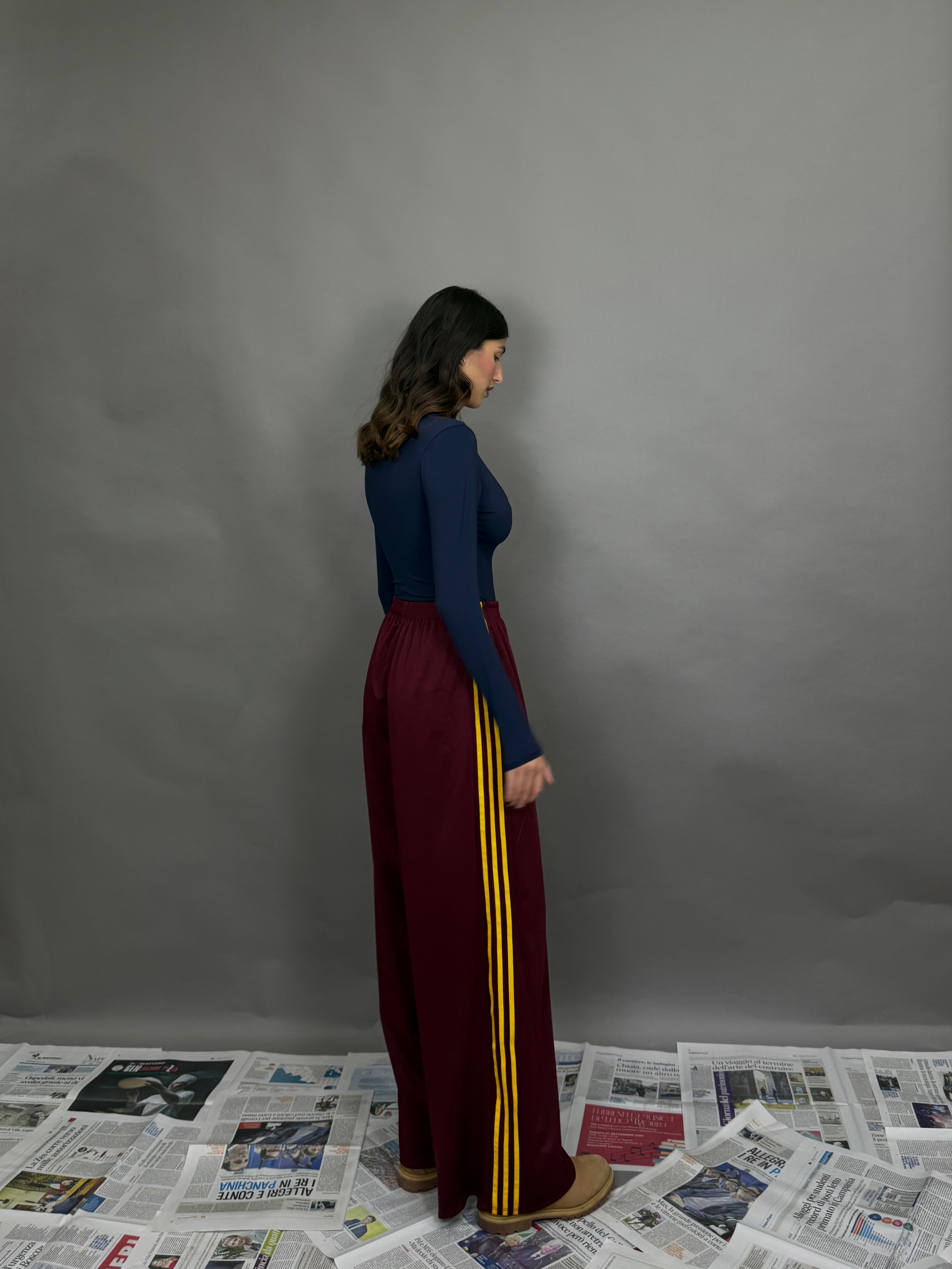 Pantalone tuta bordeaux