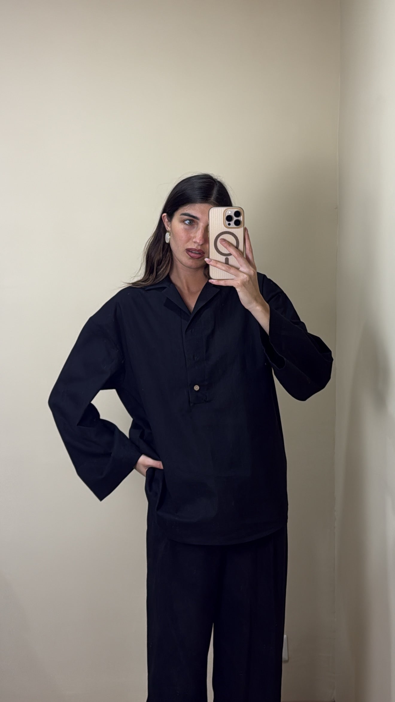 Camicia in Lino nera - LadyB Shop Online