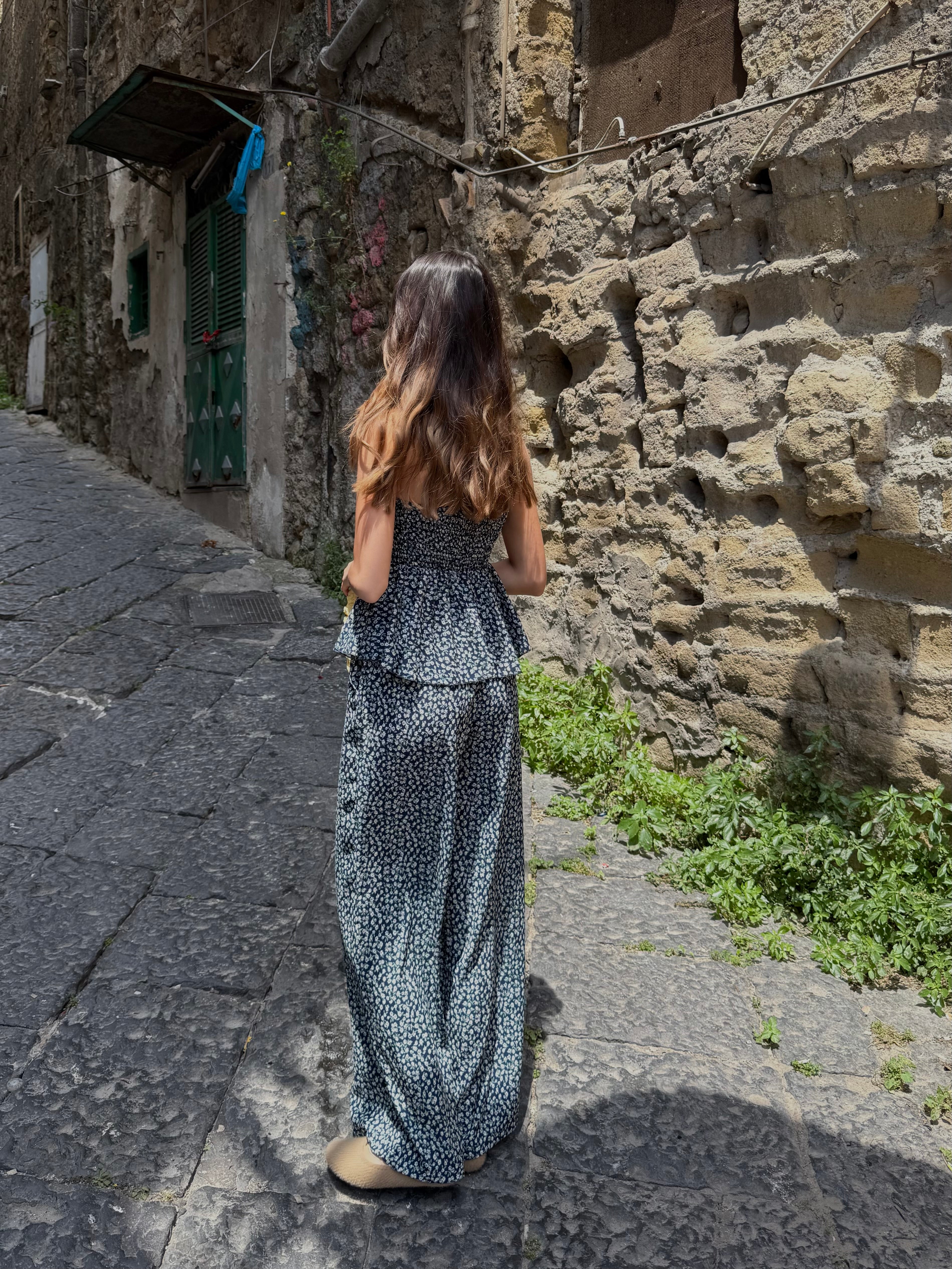 Cord set Amalfi fiori blu - LadyB Shop Online