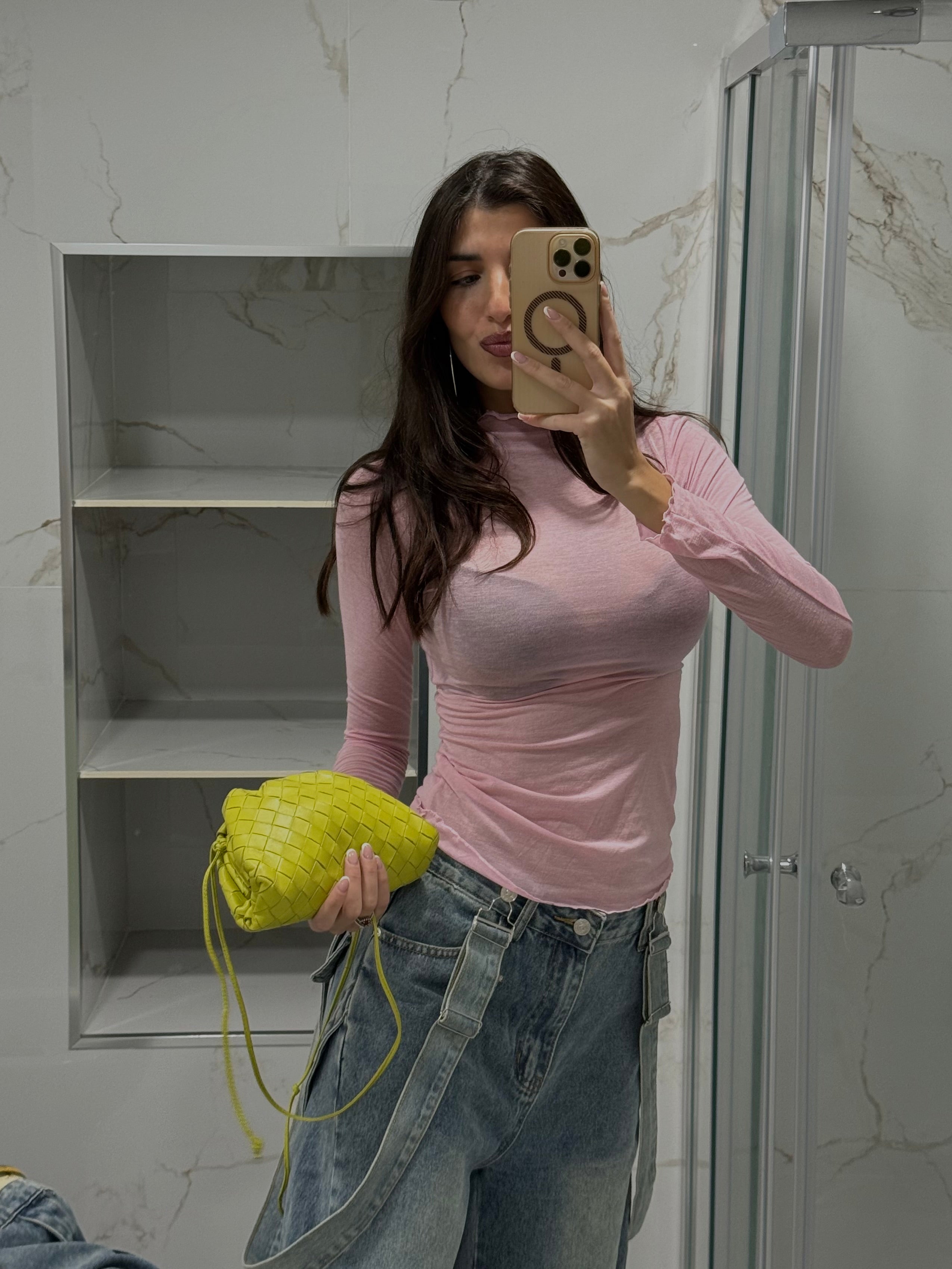 Maglia misto cachemire rosa