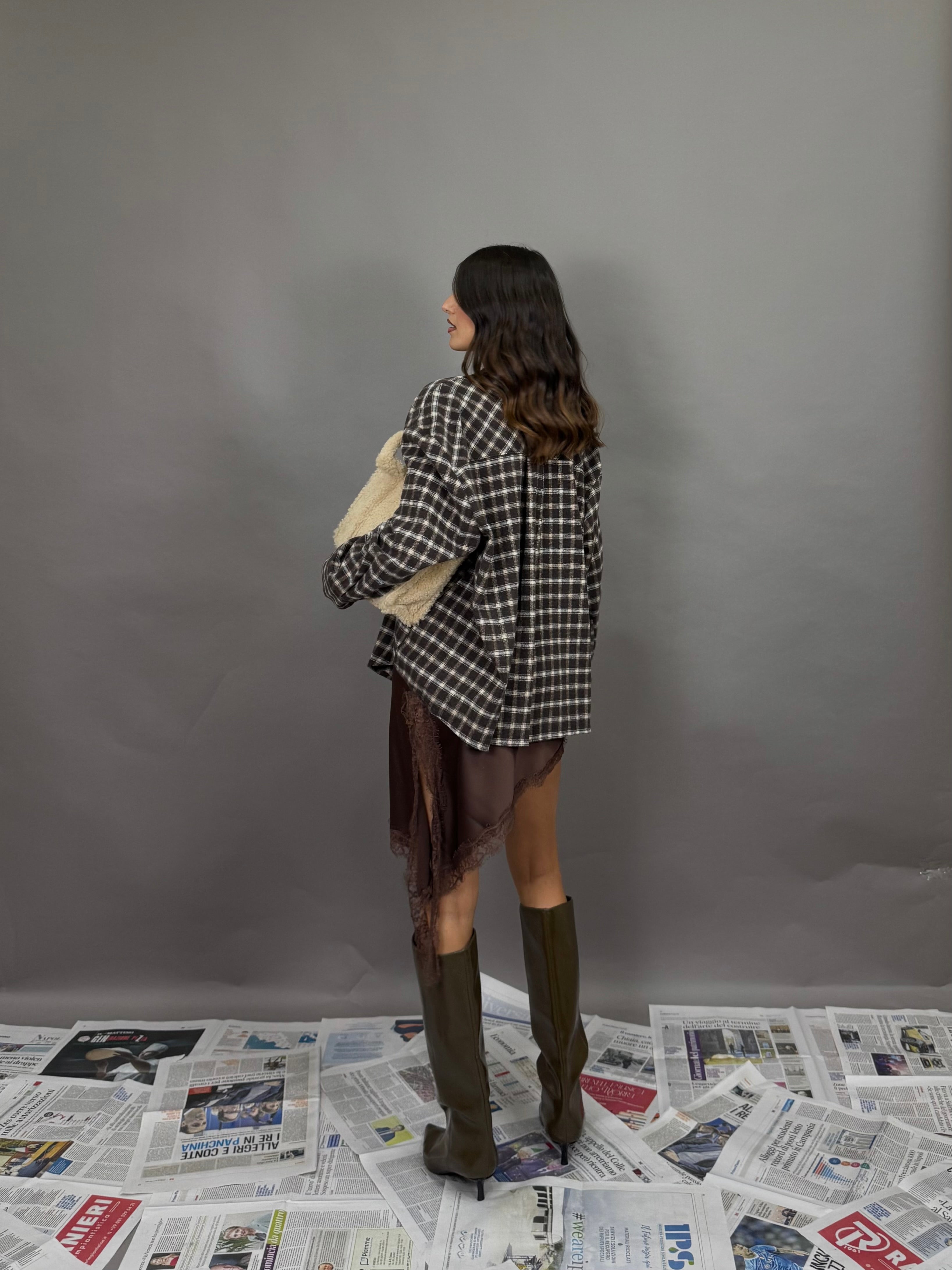 Camicia flanella marrone